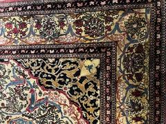 Antique 19th century  Mohtasham Kashan Rug 1880s-1890s