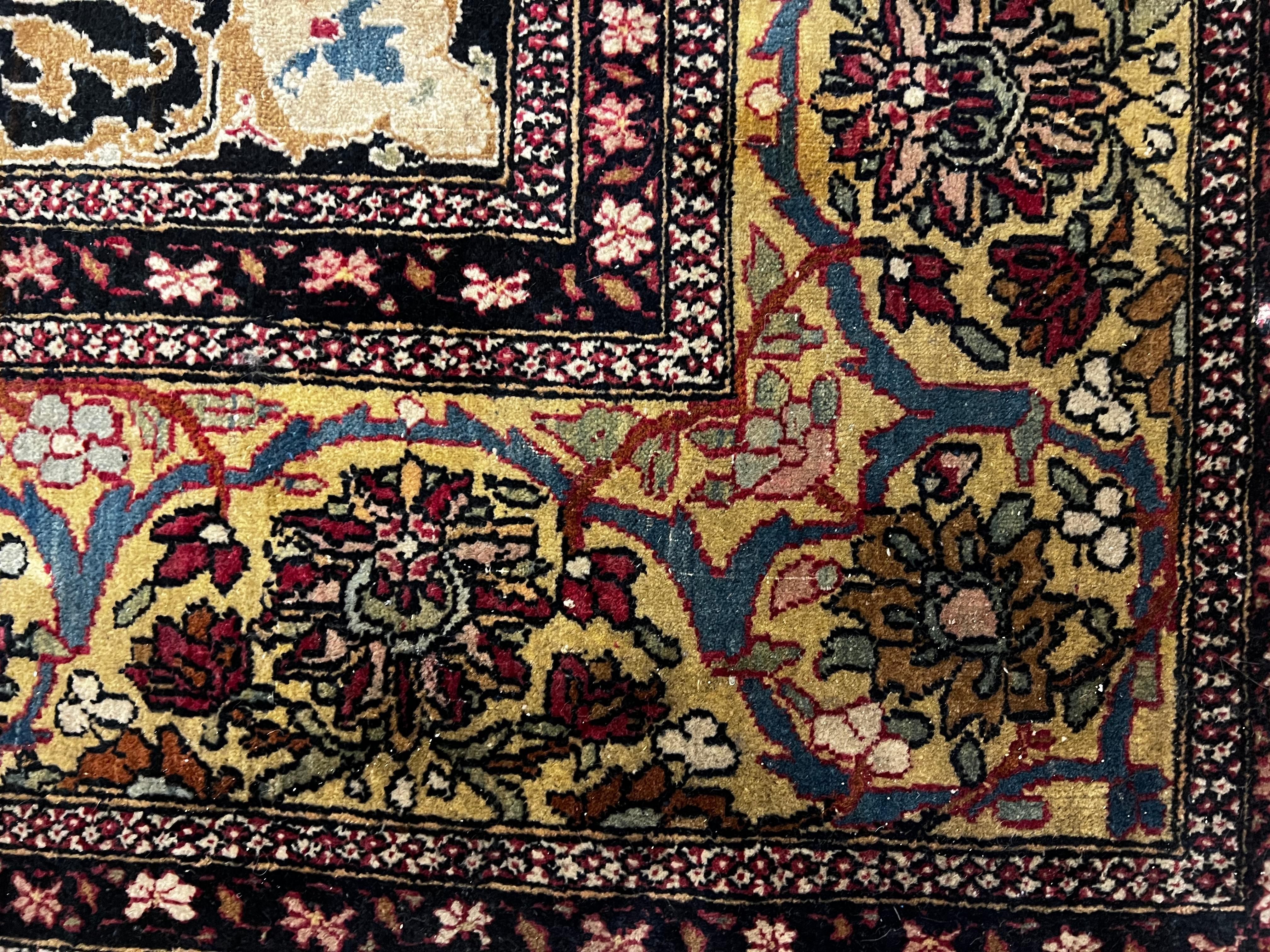 Hand-Knotted Antique Mohtasham Kashan 1880s-1890s For Sale