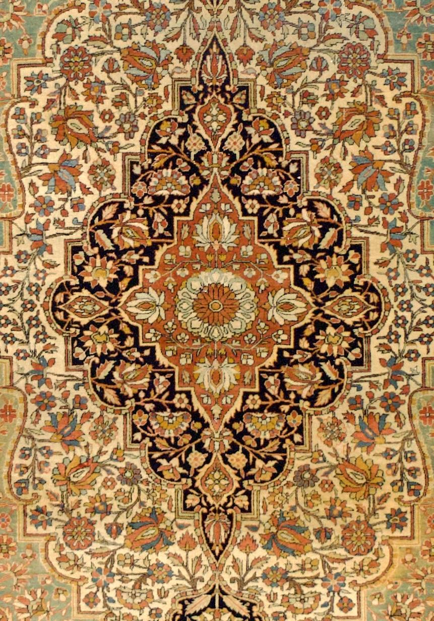 Antique Mohtasham Kashan Area Rug 4’6