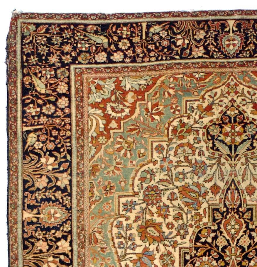 Antique Mohtasham Kashan Area Rug 4’6