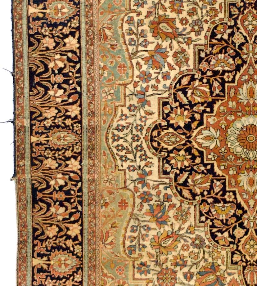 Antique Mohtasham Kashan Area Rug 4’6