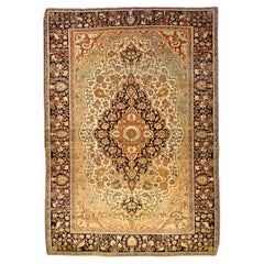 Antique Mohtasham Kashan Area Rug 4’6" x 6'9"