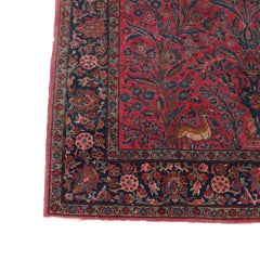Antique Manchester Kashan Persian Garden Rug C1920