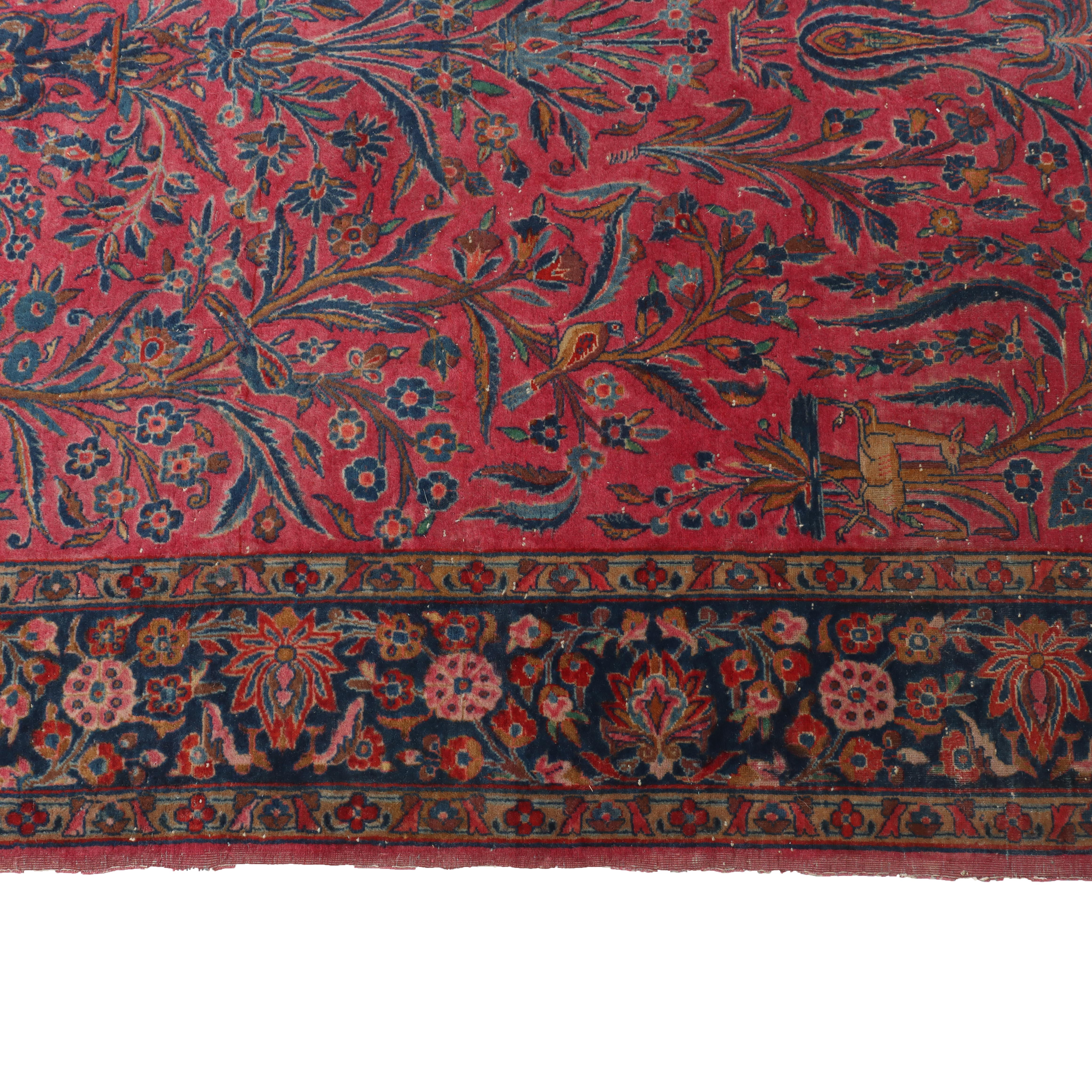 XX secolo Antico tappeto da giardino persiano Mohtasham Kashan C1920 in vendita