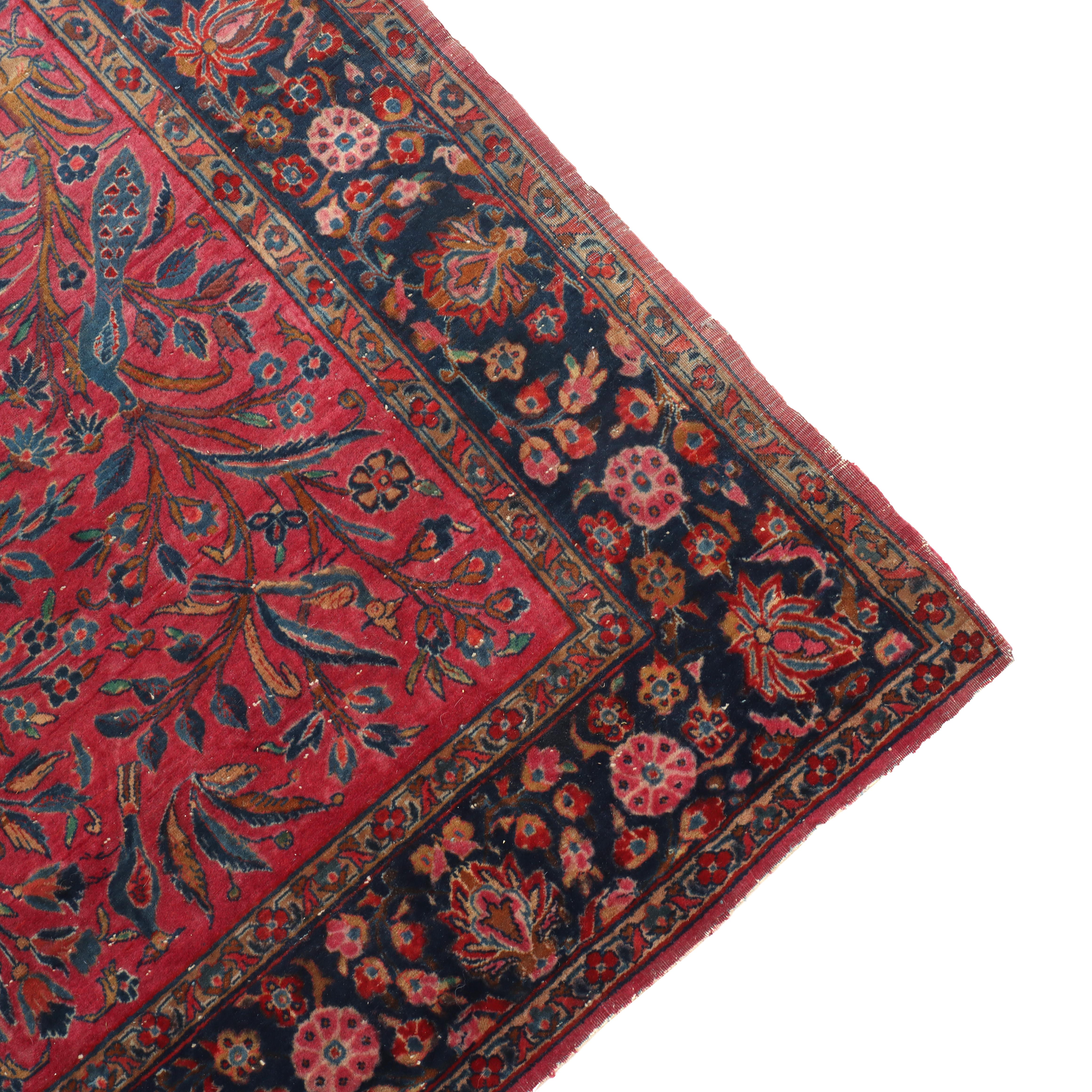 Antico tappeto da giardino persiano Mohtasham Kashan C1920 in vendita 1