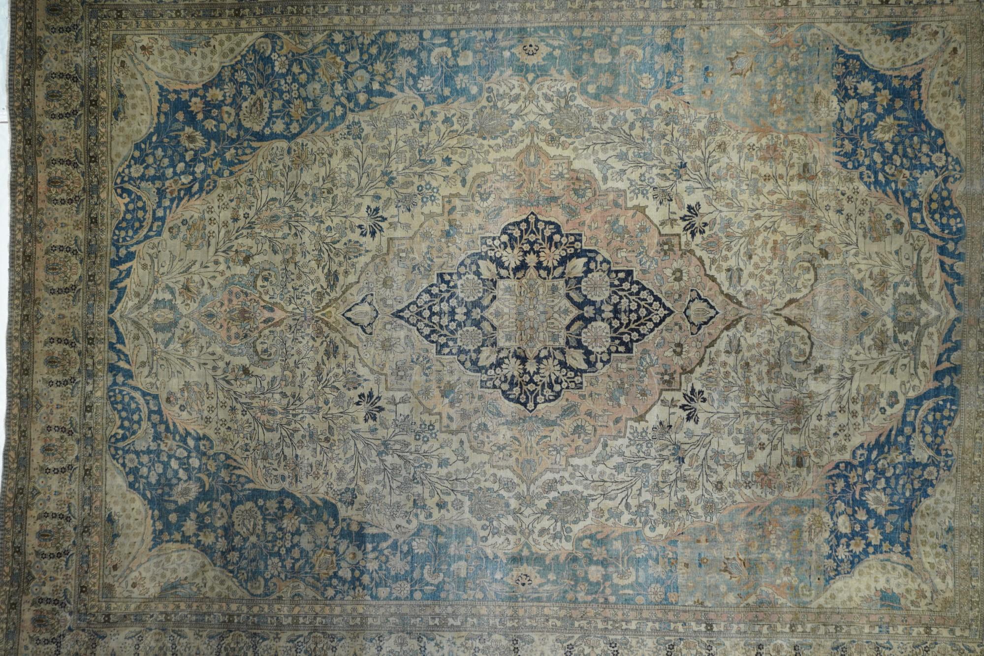 Antiker Mohtasham Kashan-Teppich 10'0