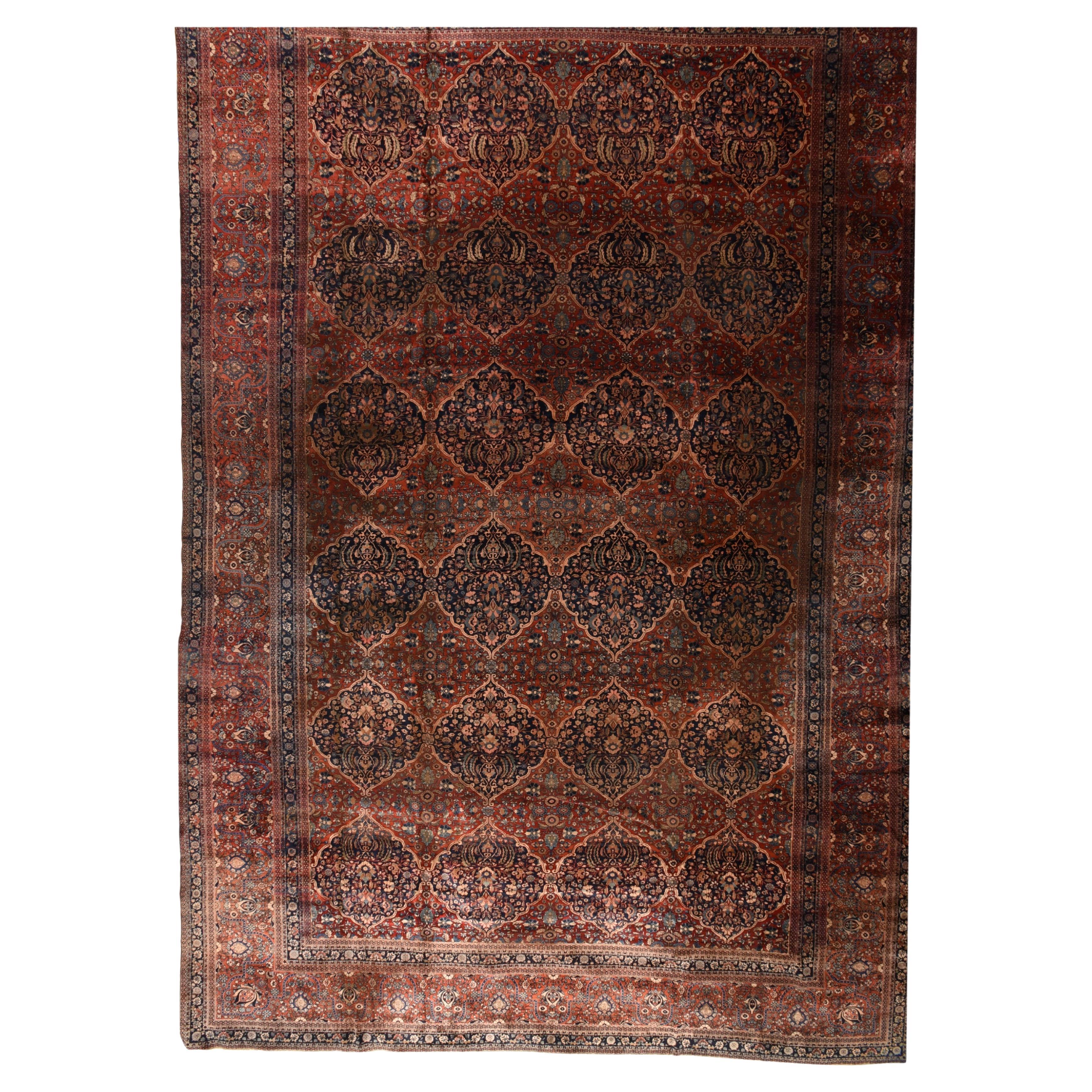 Antique Mohtasham Kashan Rug