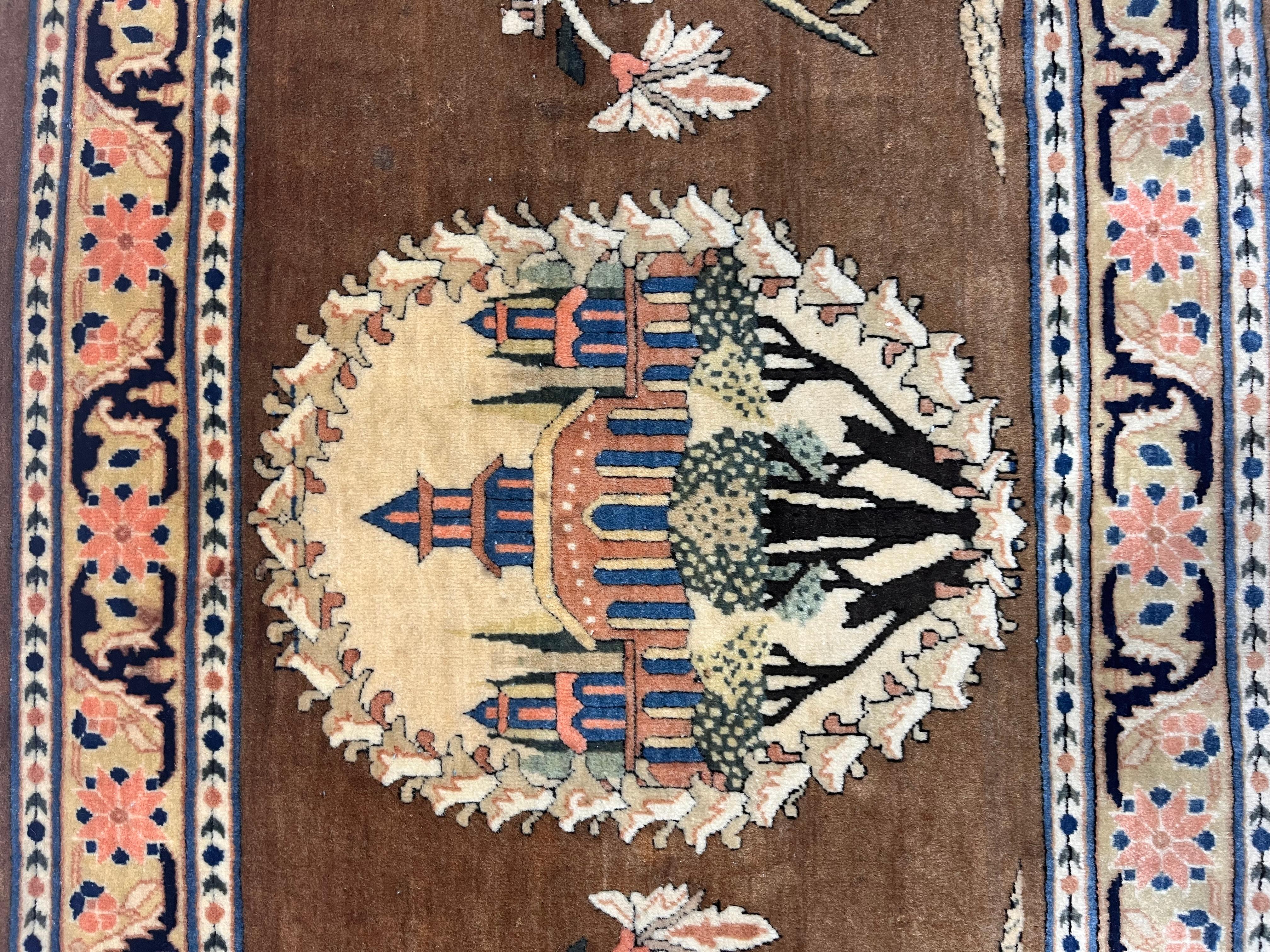Annodato a mano Tappeto antico Mohtasham Kashan 2'0