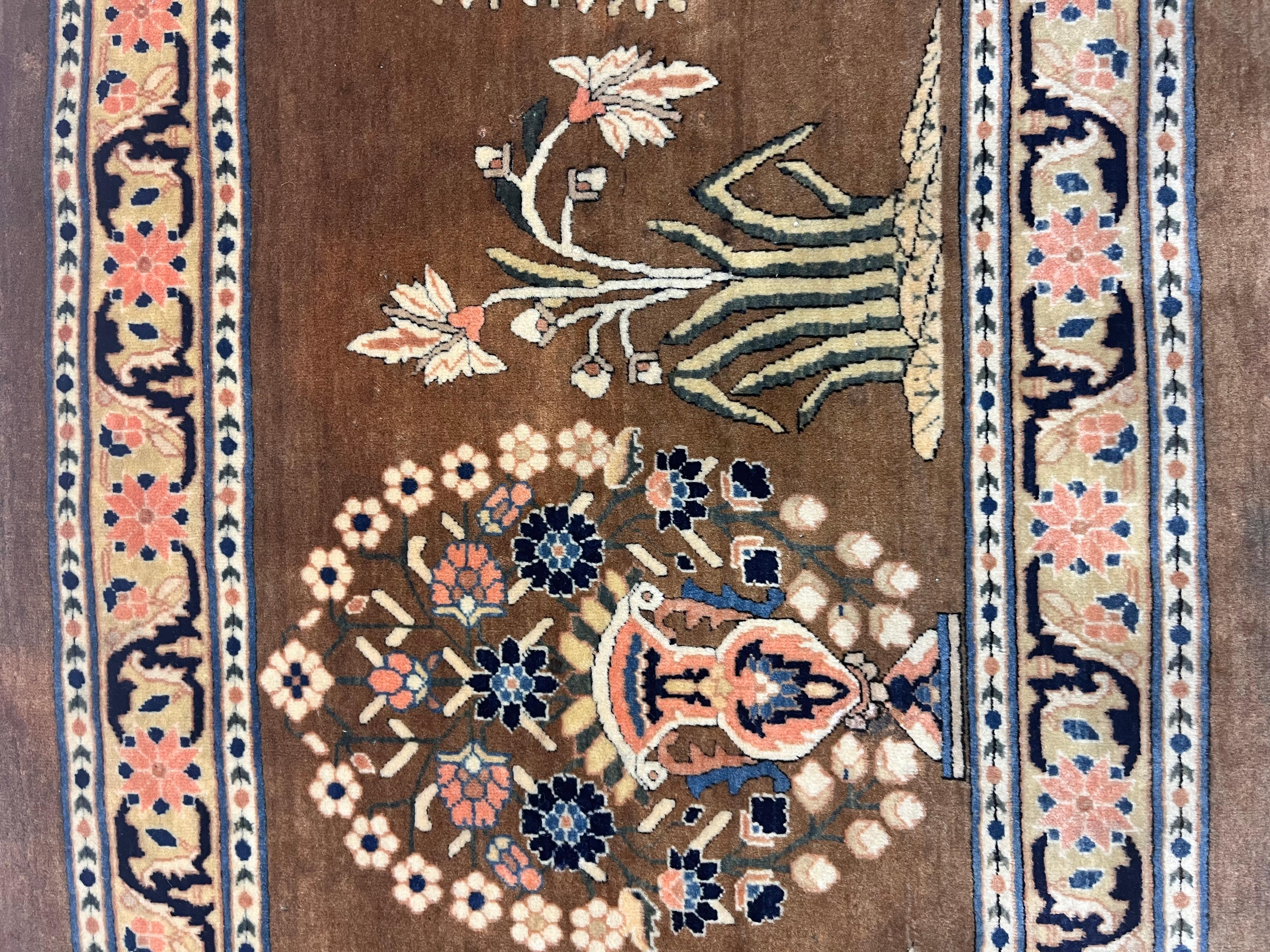 XIX secolo Tappeto antico Mohtasham Kashan 2'0