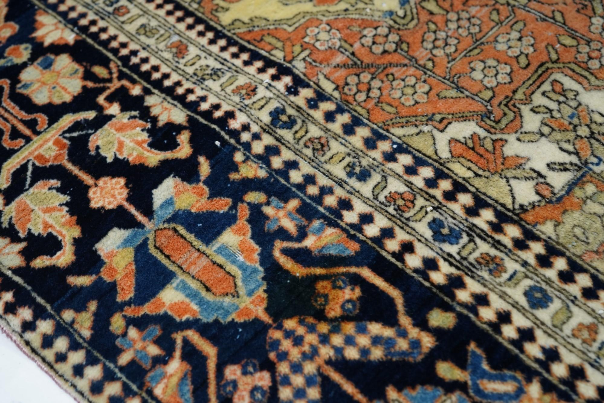 Antiker Mohtasham Kashan-Teppich 3'11'' x 6'7'' im Angebot 2