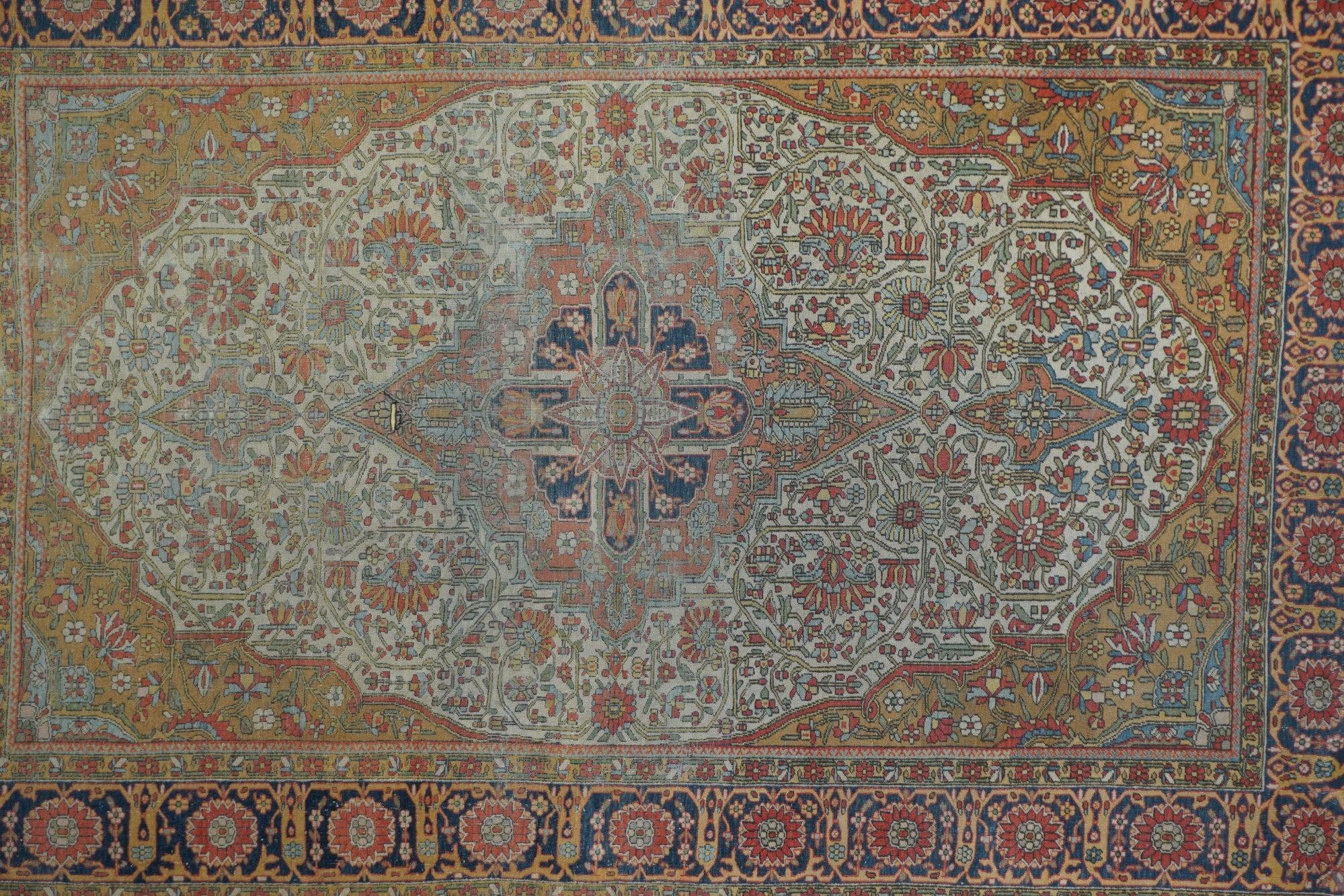 Antiker Mohtasham Kashan-Teppich 4'0'' x 6'2'' (Persisch) im Angebot