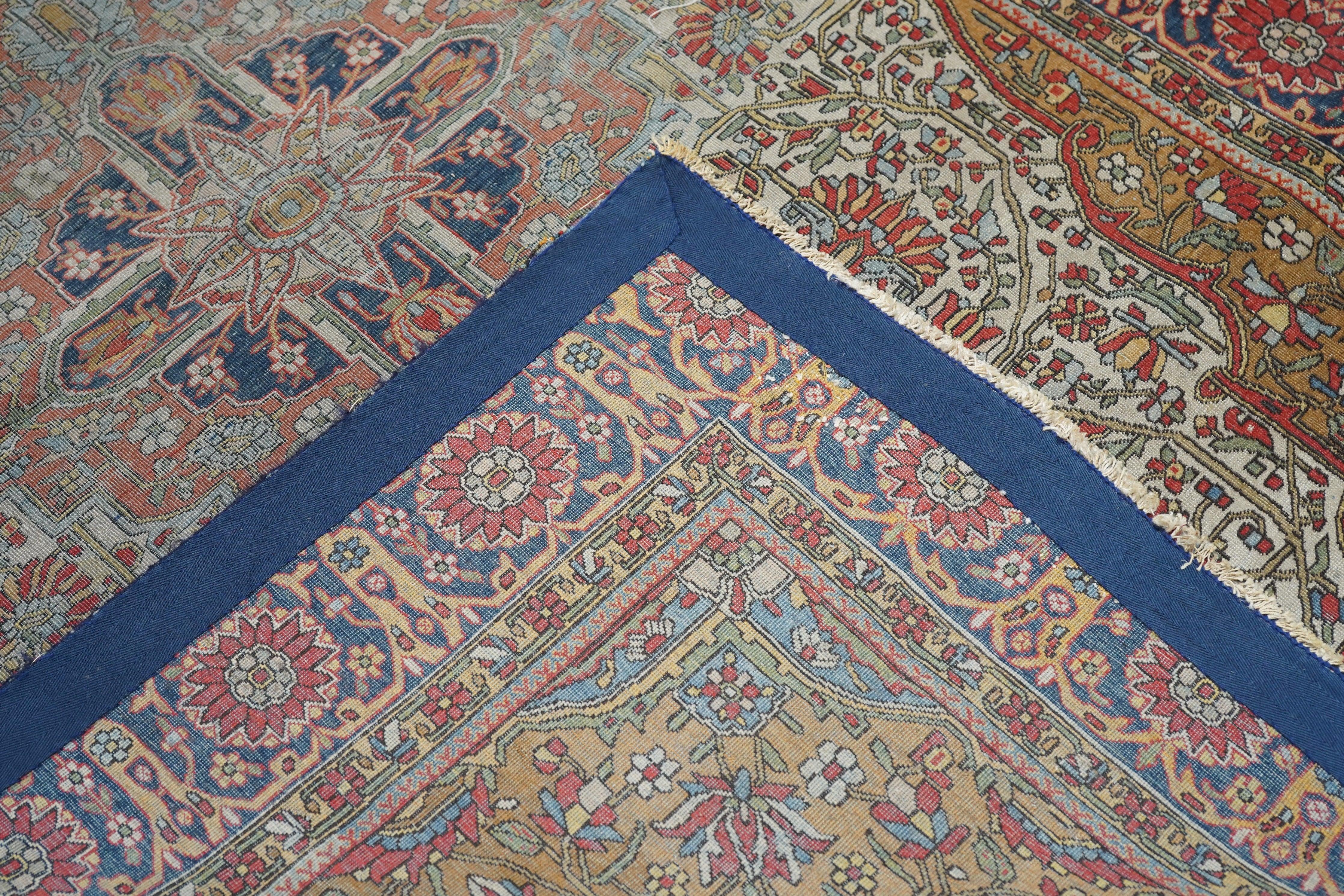 Antiker Mohtasham Kashan-Teppich 4'0'' x 6'2'' im Angebot 2