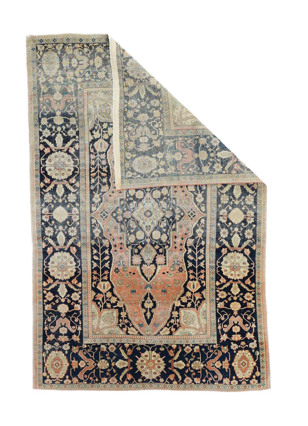 Tappeto antico Mohtasham Kashan 4'1'' x 6'3''.