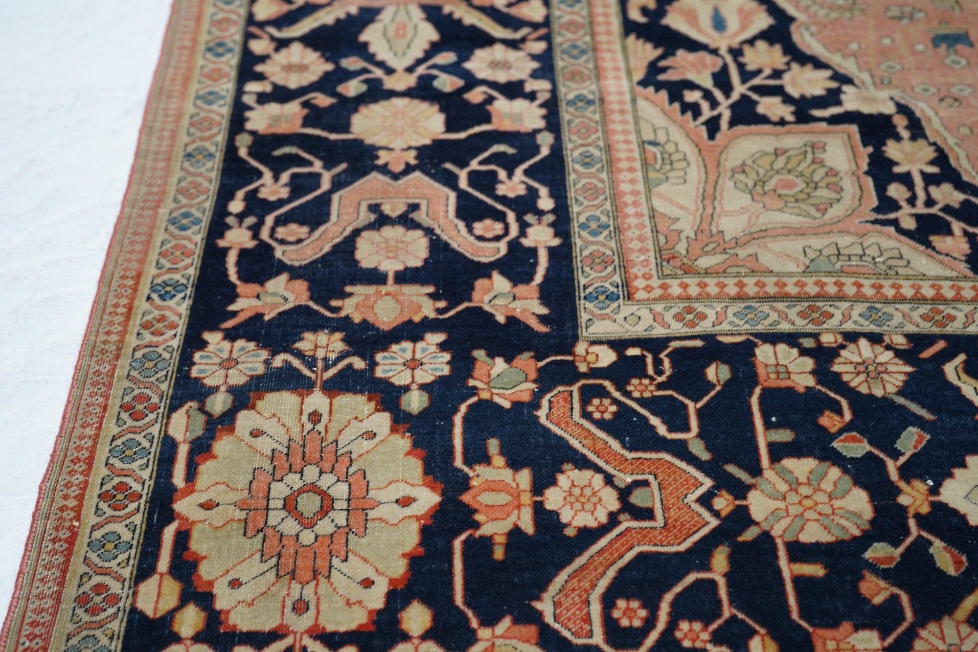 Persiano Tappeto antico Mohtasham Kashan 4'1'' x 6'3'' in vendita