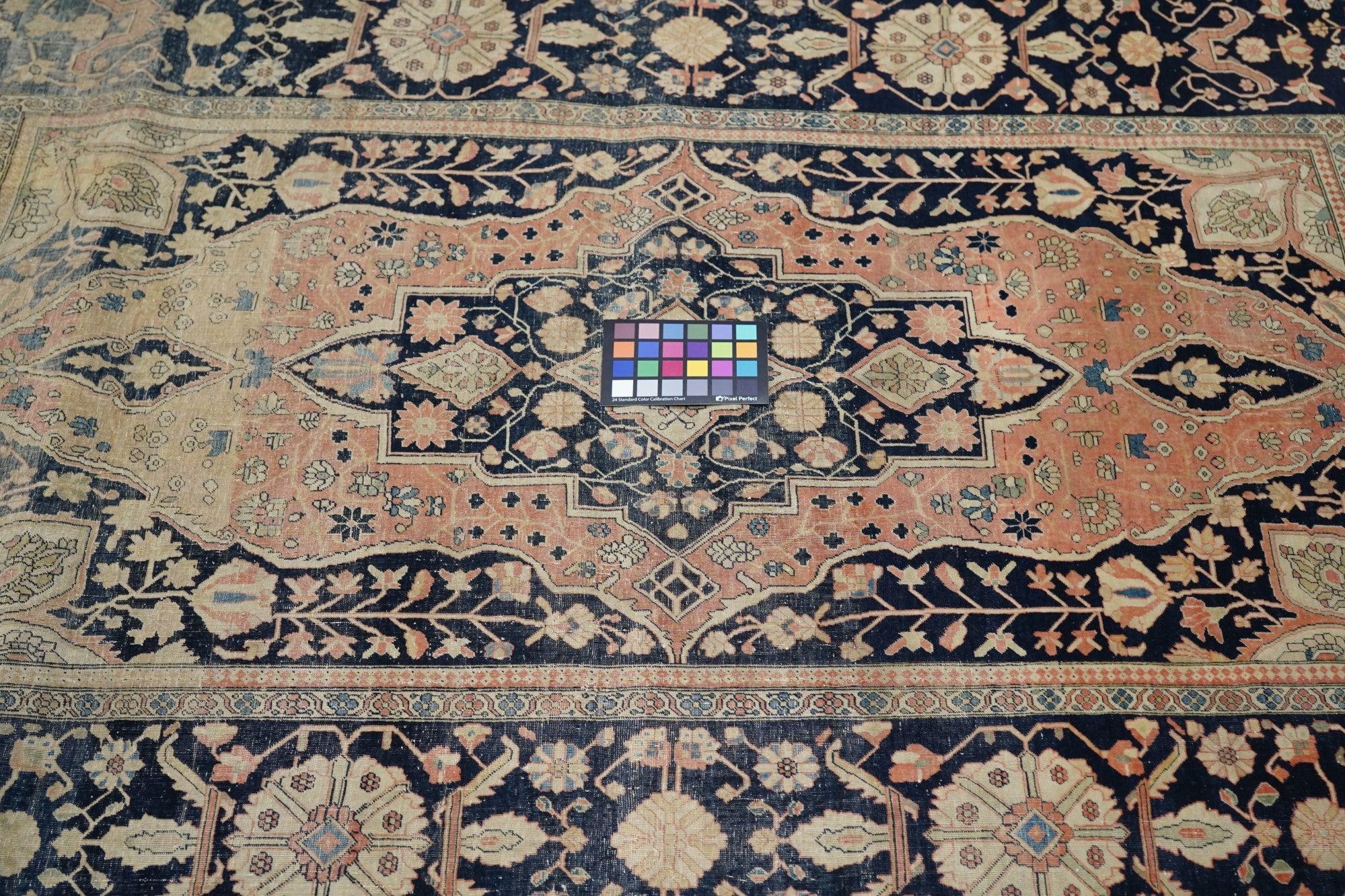 Annodato a mano Tappeto antico Mohtasham Kashan 4'1'' x 6'3'' in vendita