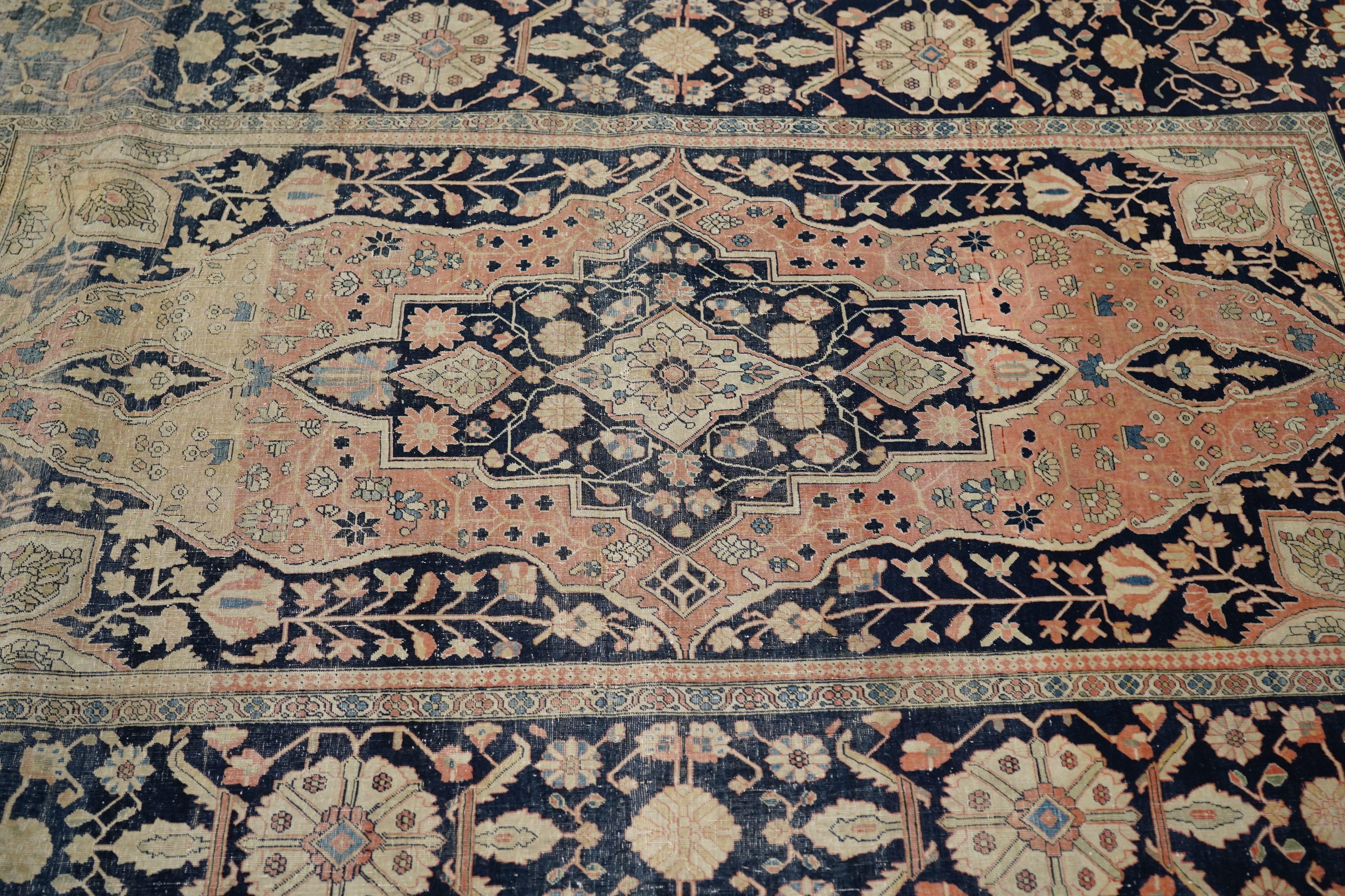 Lana Tappeto antico Mohtasham Kashan 4'1'' x 6'3'' in vendita