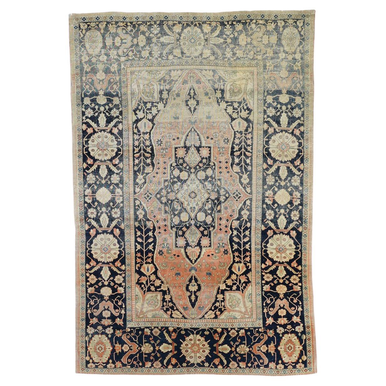 Antique Mohtasham Kashan Rug 4'1'' x 6'3''