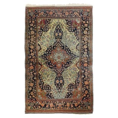 Alfombra antigua Mohtasham Kashan 4'1'' x 6'8''