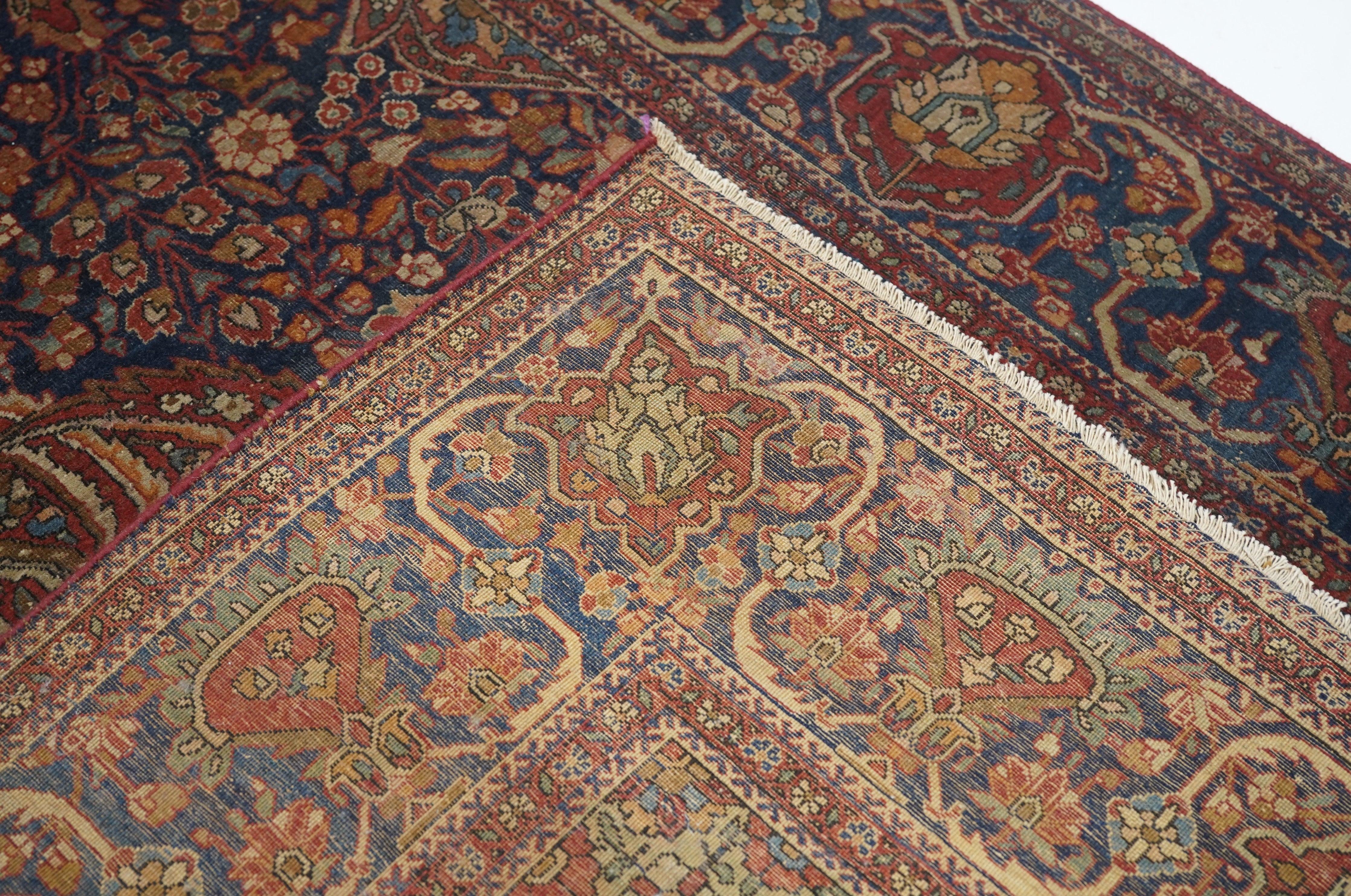 Antique Mohtasham Kashan Rug 4'2'' x 6'6'' For Sale 4