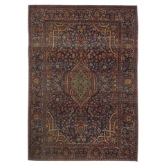 Tapis Mohtasham Kashan ancien 4'2'' x 6'6''