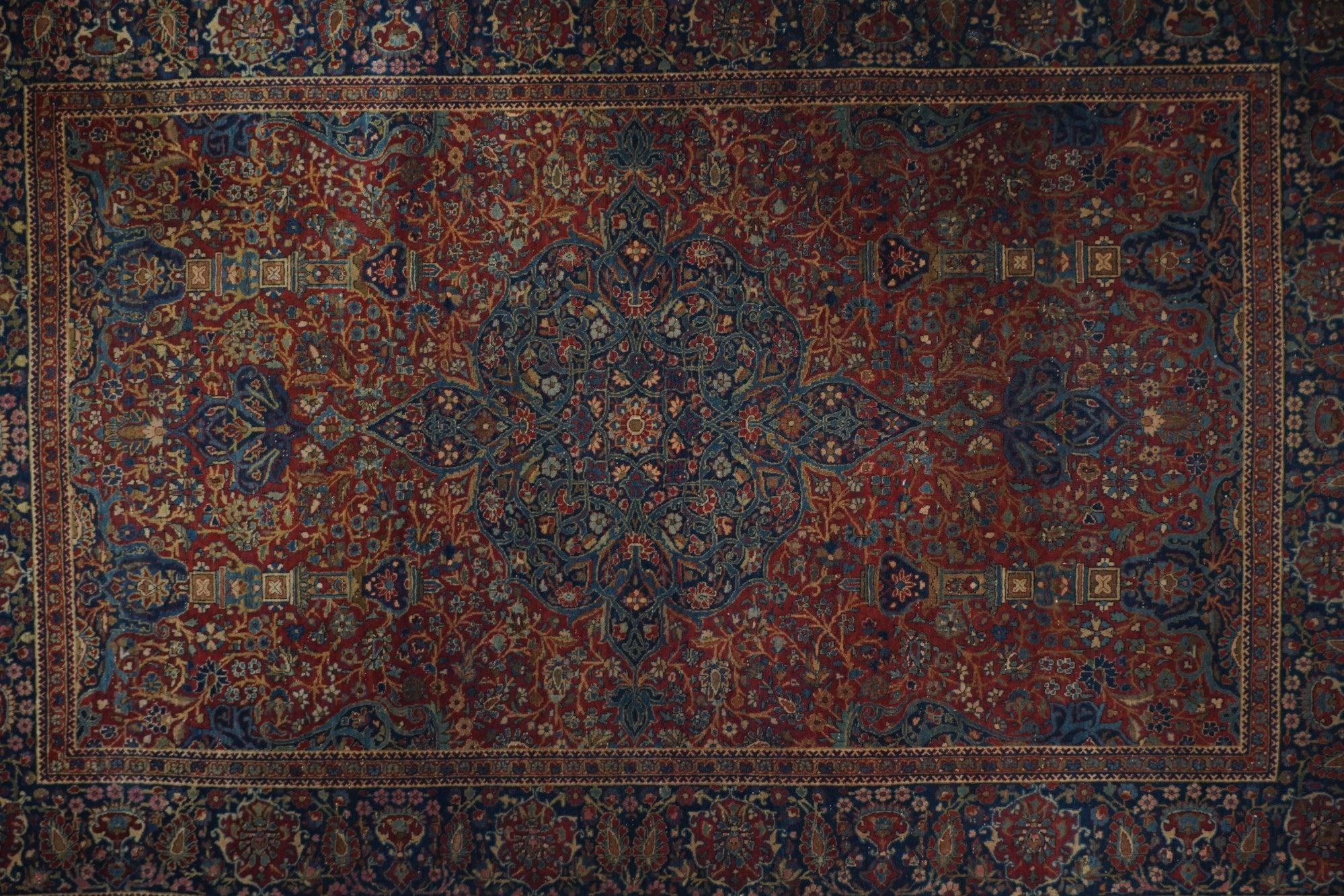 Antiker Mohtasham Kashan-Teppich 4'2'' x 6'7'' (Persisch) im Angebot
