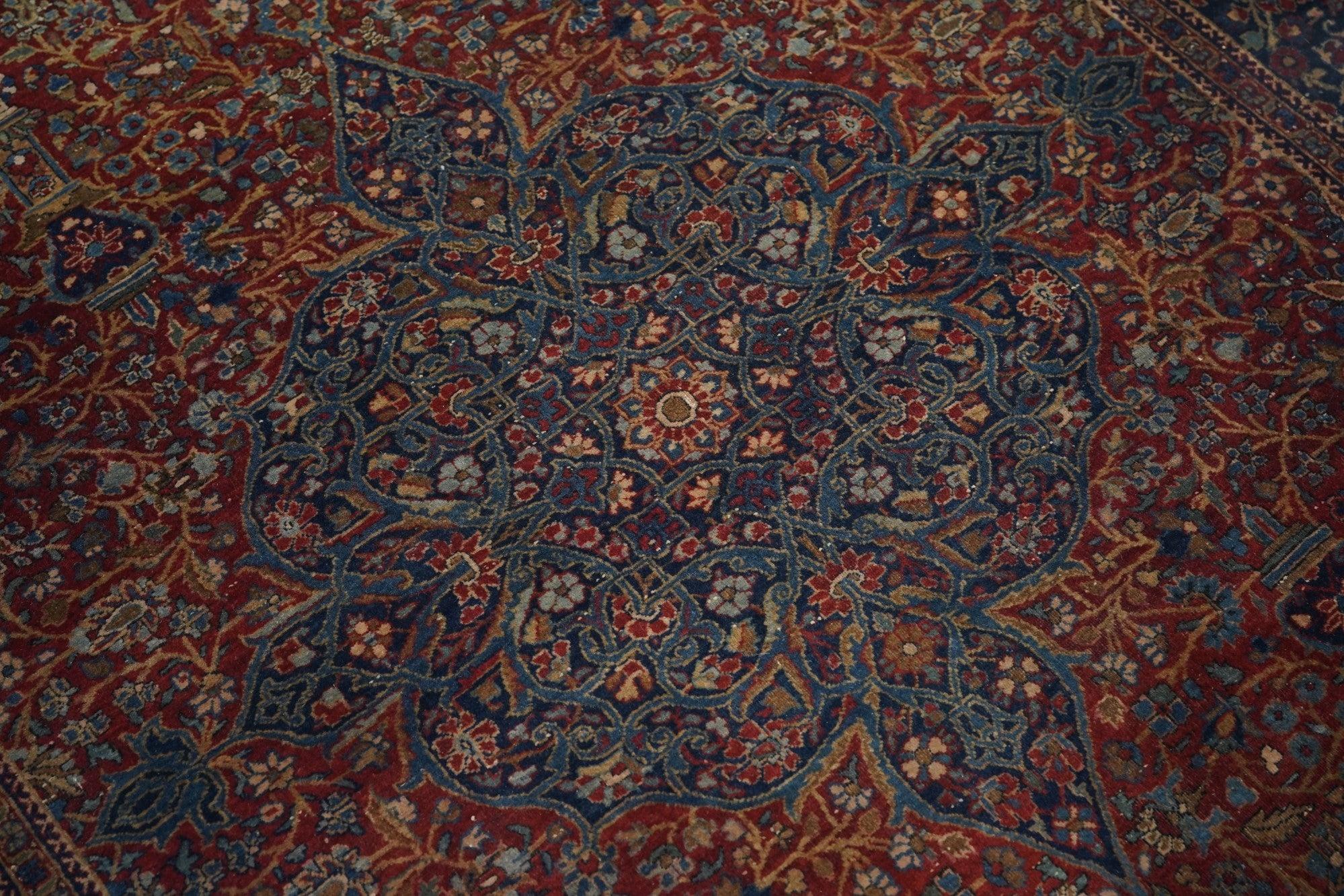 Antiker Mohtasham Kashan-Teppich 4'2'' x 6'7'' (Handgeknüpft) im Angebot