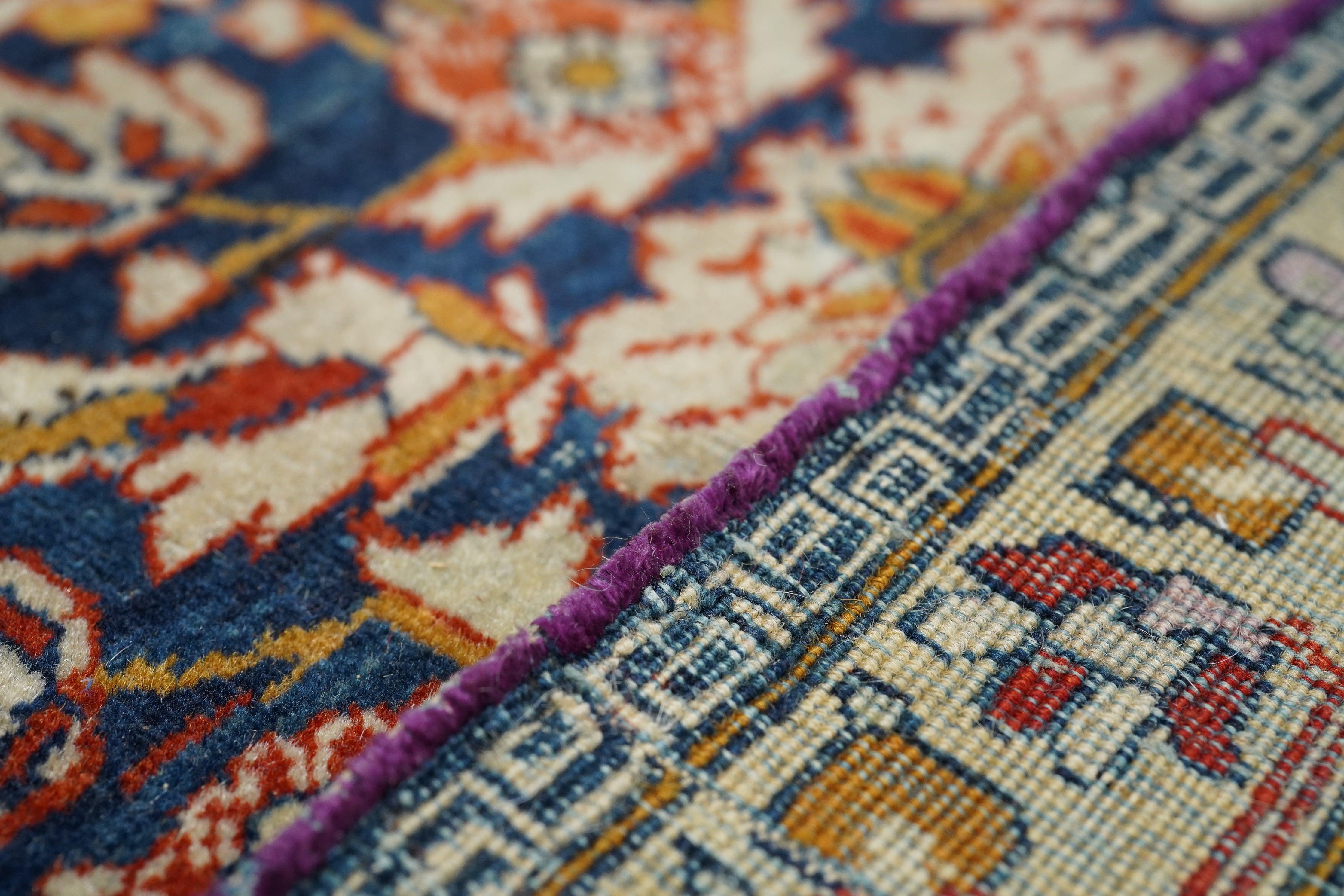 Antiker Mohtasham Kashan-Teppich 4'2'' x 6'8' im Zustand „Gut“ im Angebot in New York, NY