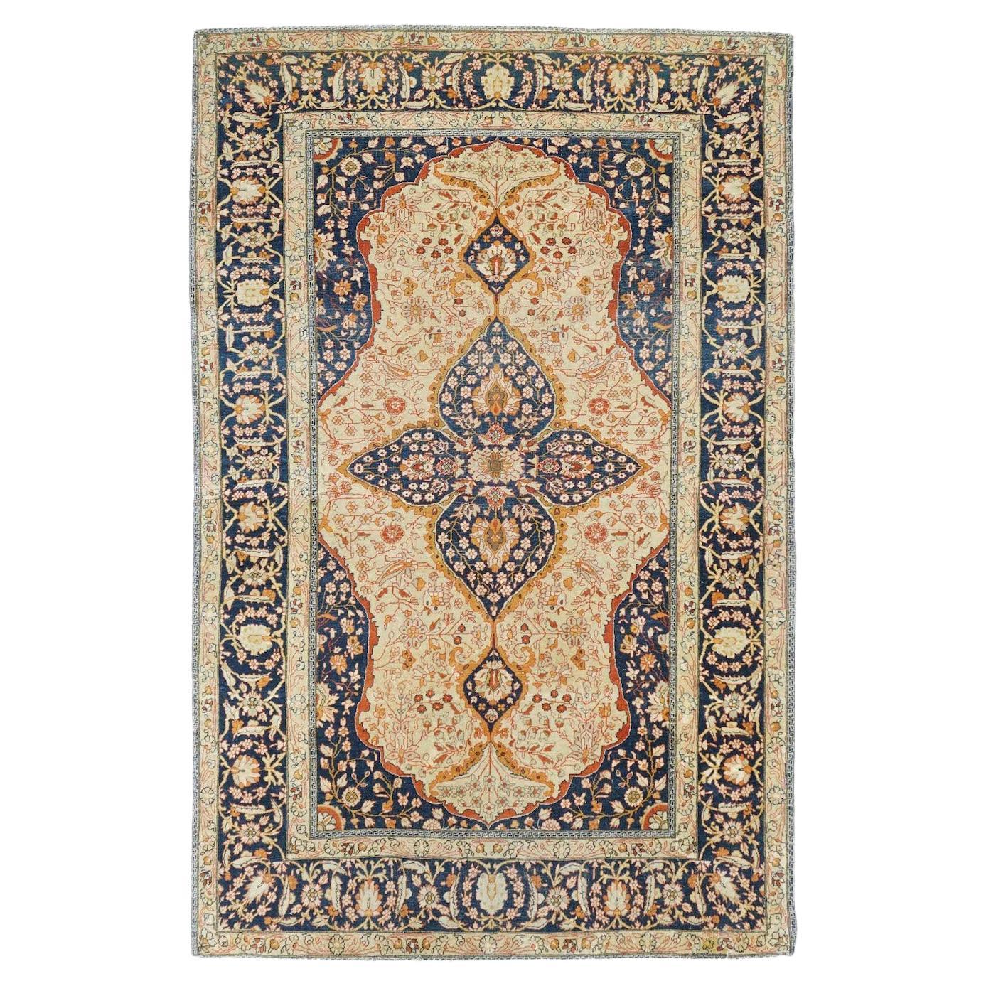 Antique Mohtasham Kashan Rug 4'2'' x 6'8'