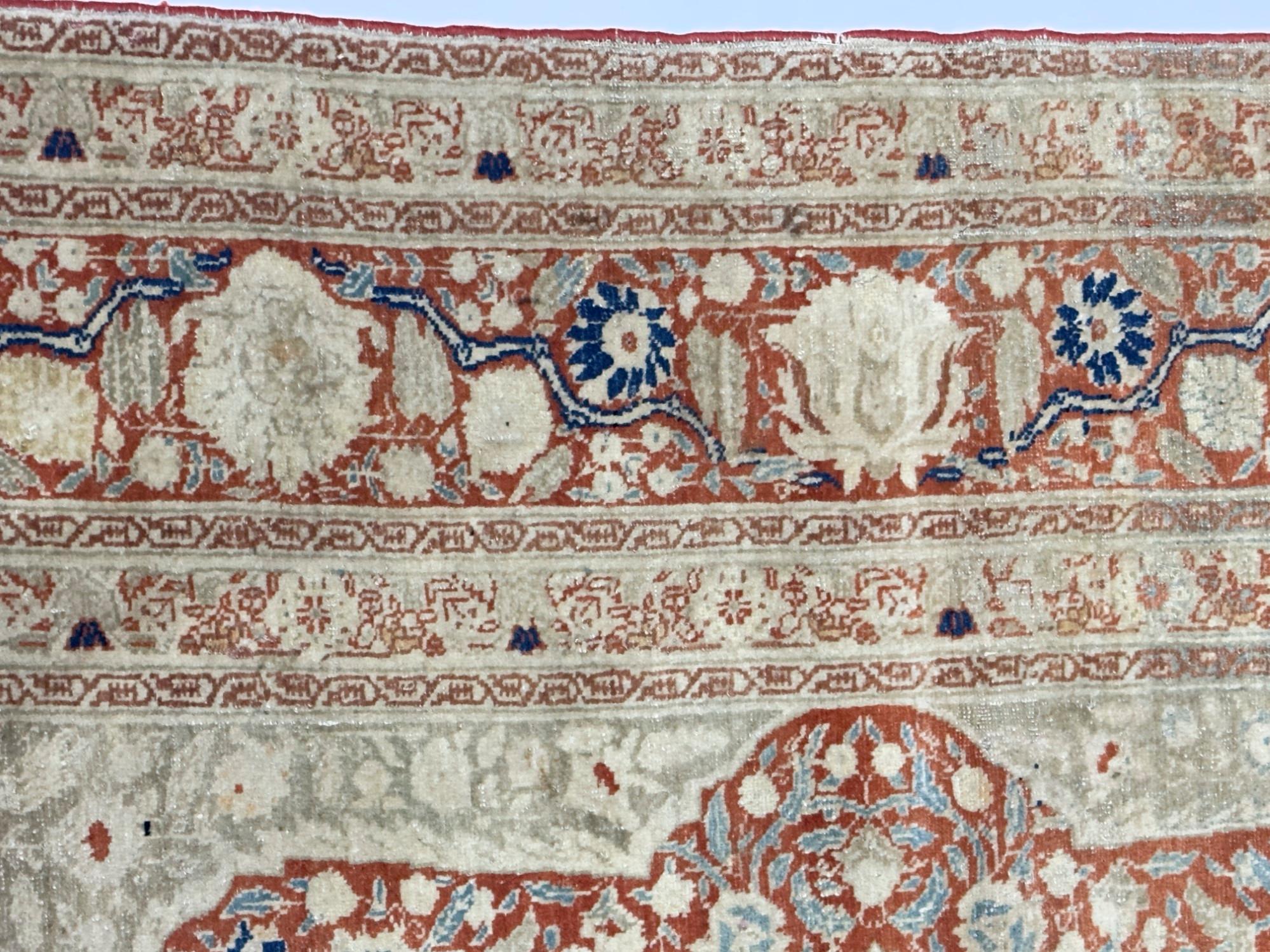 Antiker Mohtasham Kashan Teppich 4'3