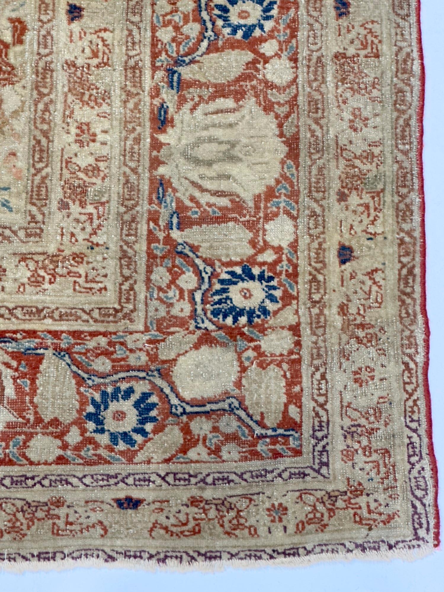 Antiker Mohtasham Kashan Teppich 4'3