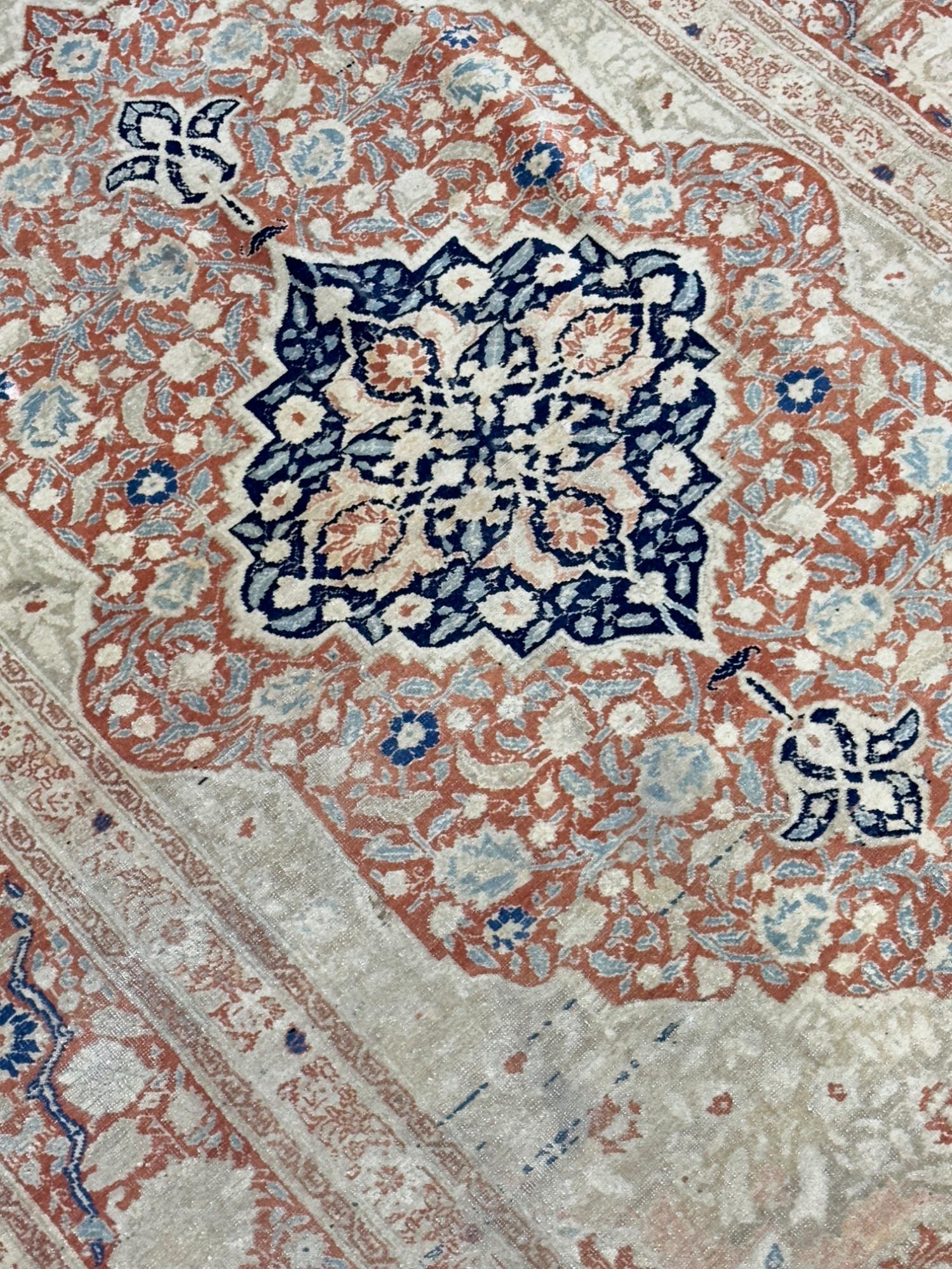 Antiker Mohtasham Kashan Teppich 4'3