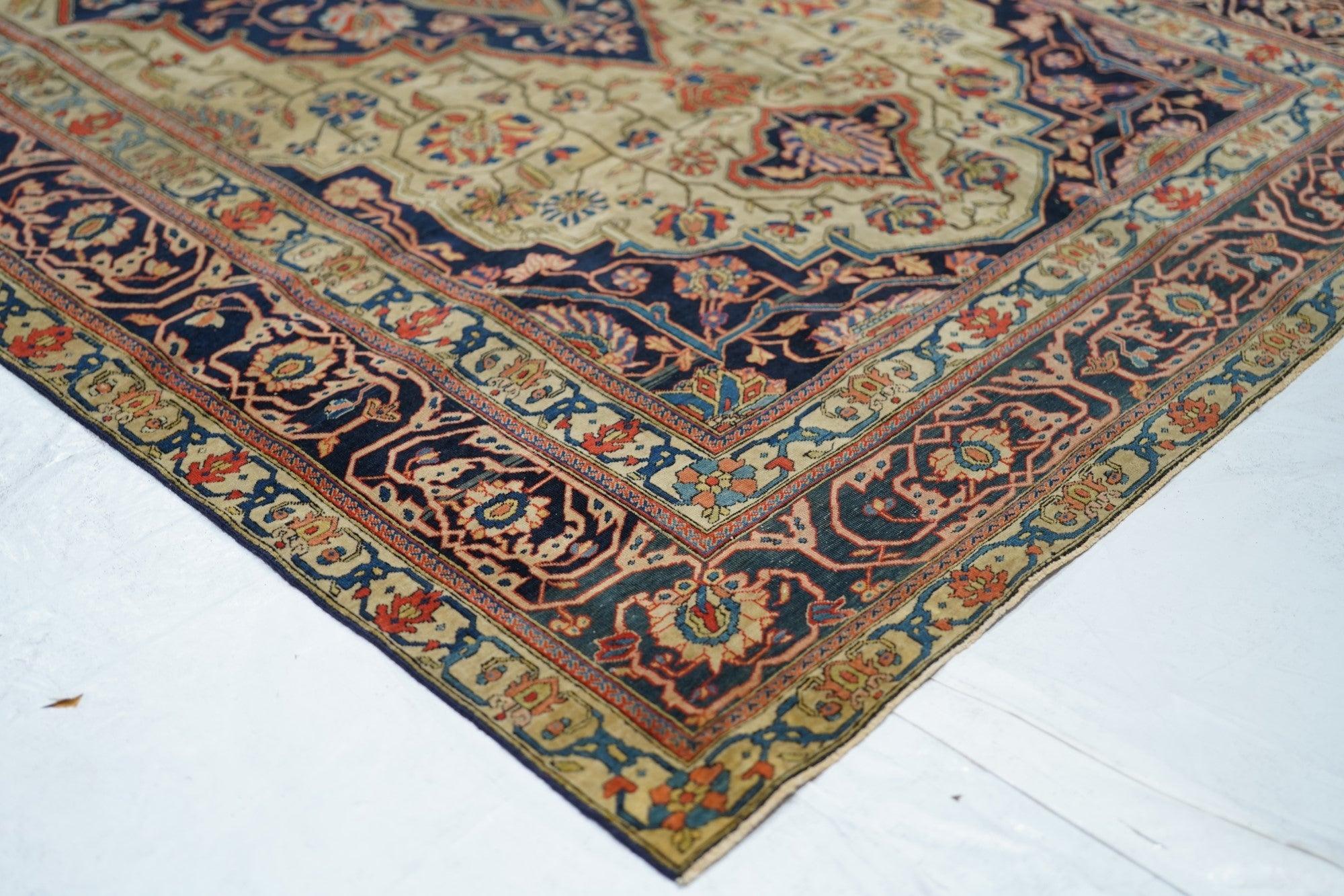 Persian Antique Mohtasham Kashan Rug 4'3'' x 6'8'' For Sale