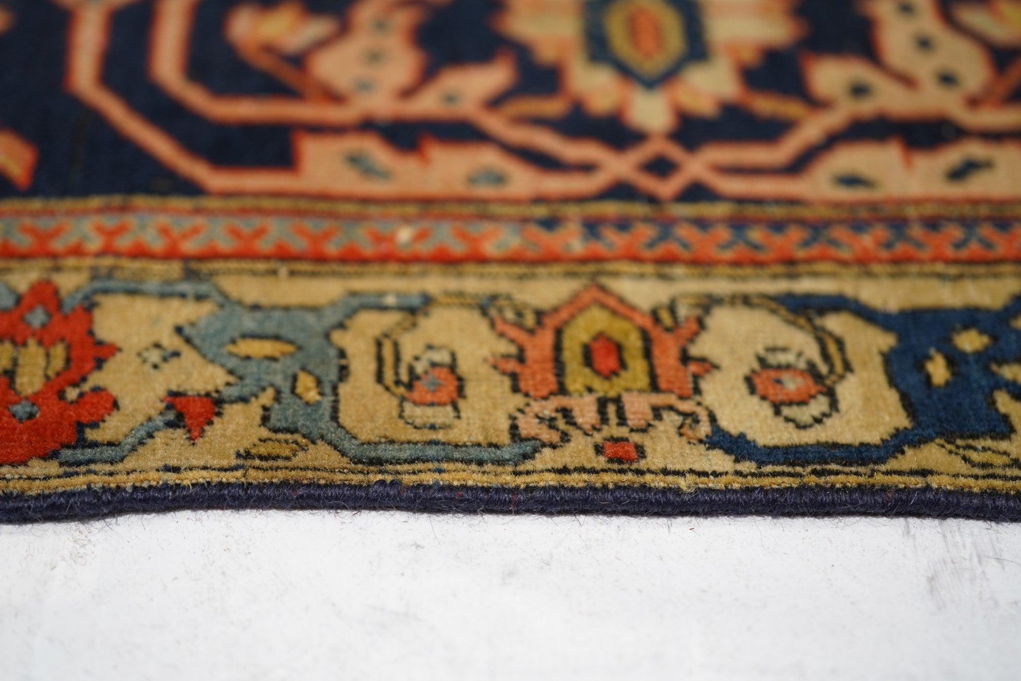 19th Century Antique Mohtasham Kashan Rug 4'3'' x 6'8'' For Sale