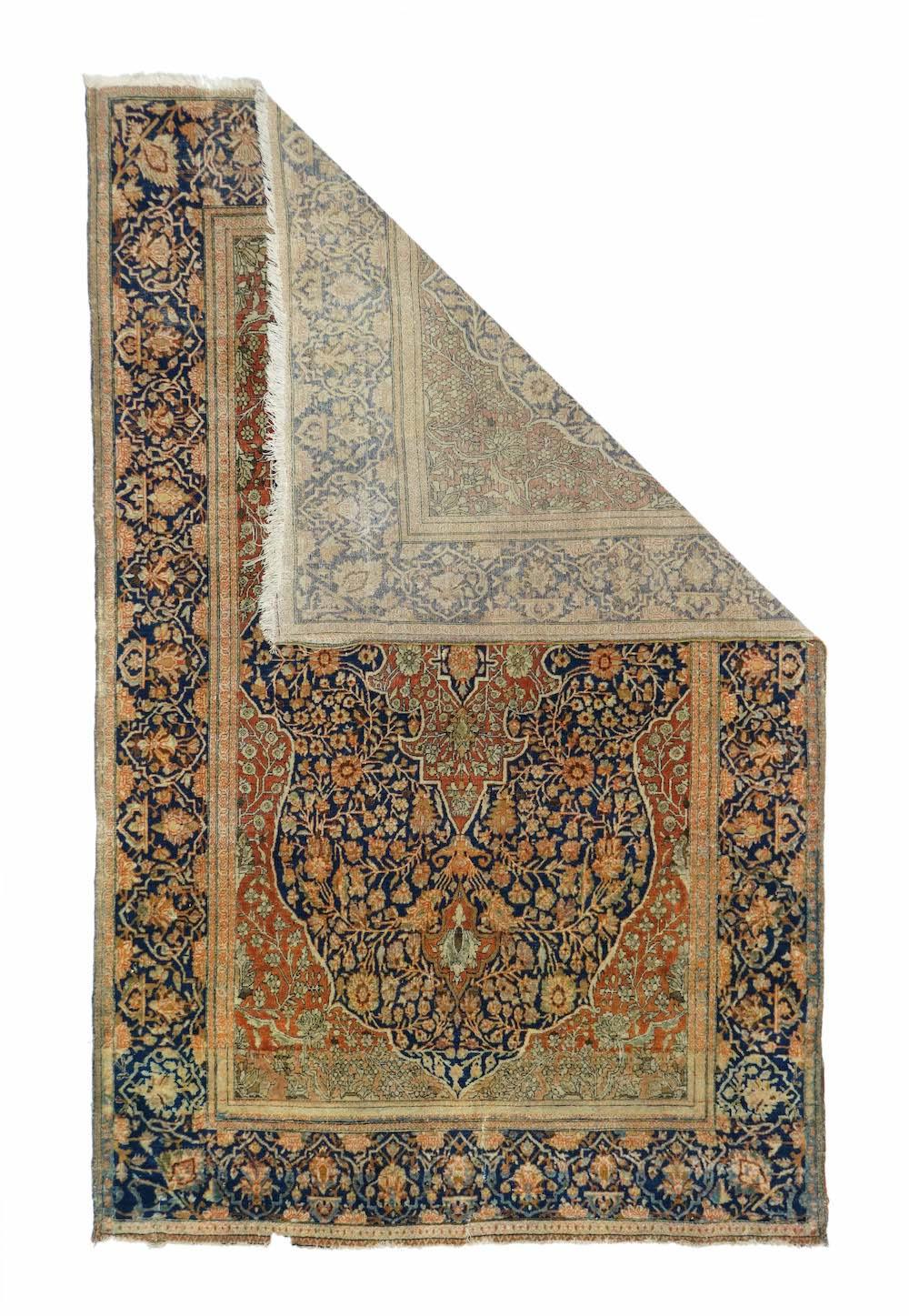 Antiker Mohtasham Kashan Teppich 4'3'' x 6'9''.
