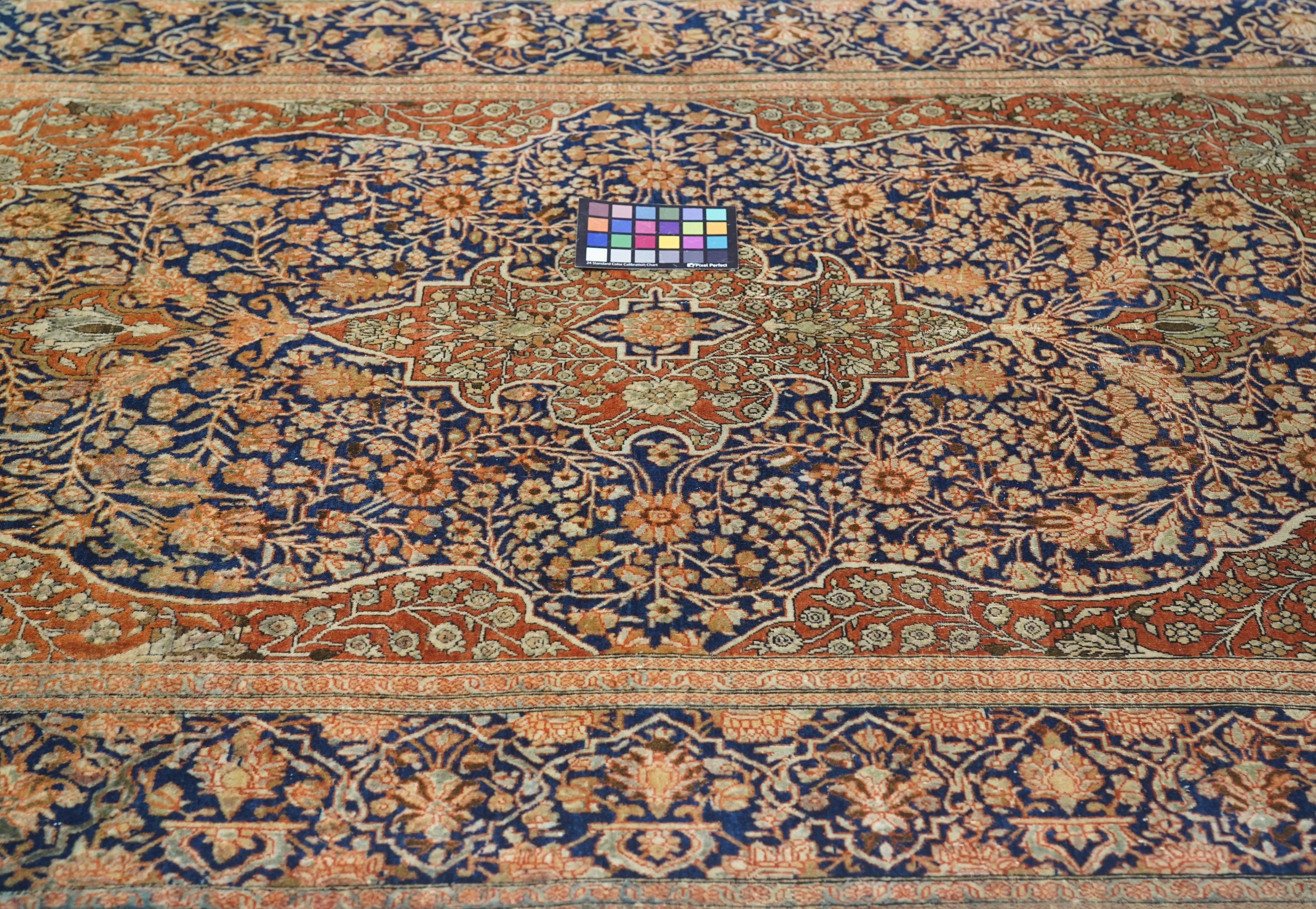 Antiker Mohtasham Kashan-Teppich 4'3'' x 6'9'' im Angebot 2