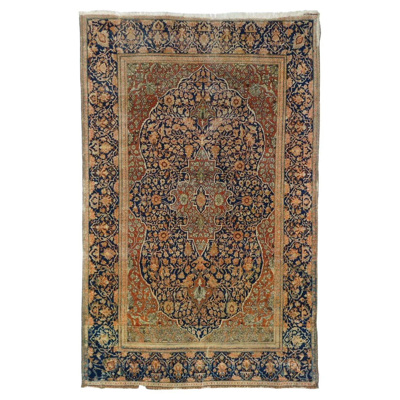 Antique Mohtasham Kashan Rug 4'3'' x 6'9''