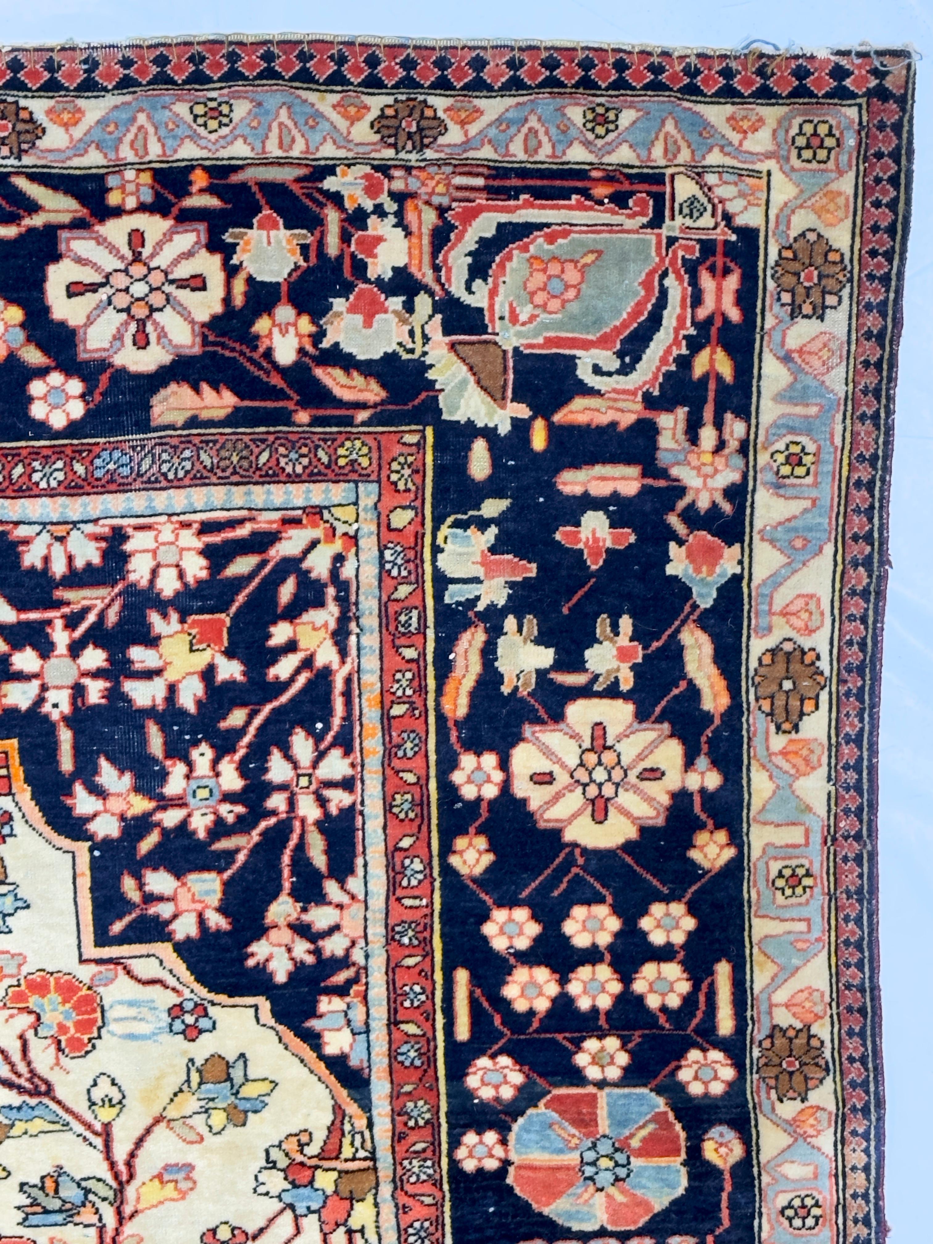 Persian Antique Mohtasham Kashan Rug 4’4” x 6’10