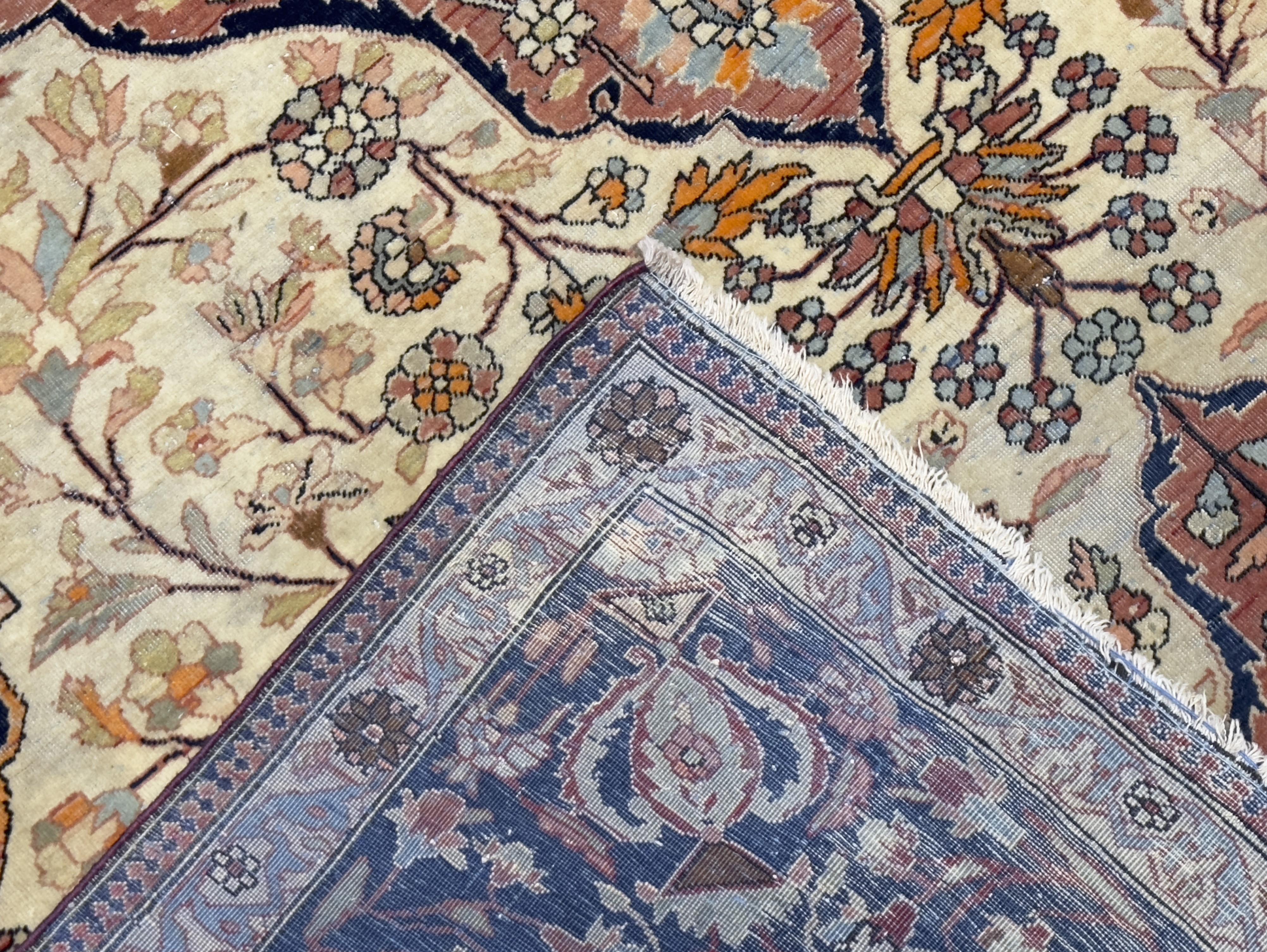 Antique Mohtasham Kashan Rug 4’4” x 6’10