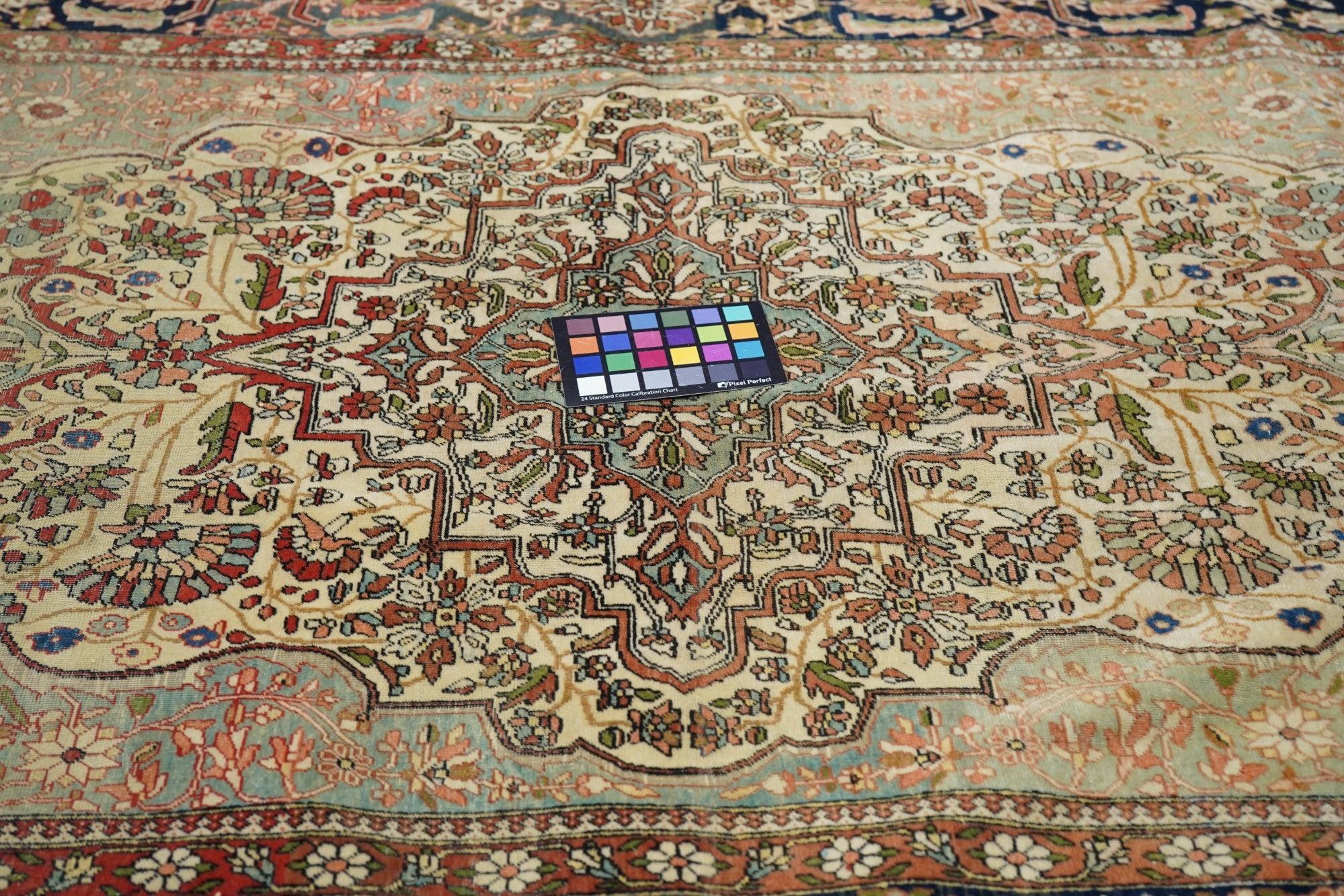 Antiker Mohtasham Kashan-Teppich 4'4'' x 6'11'' im Angebot 2