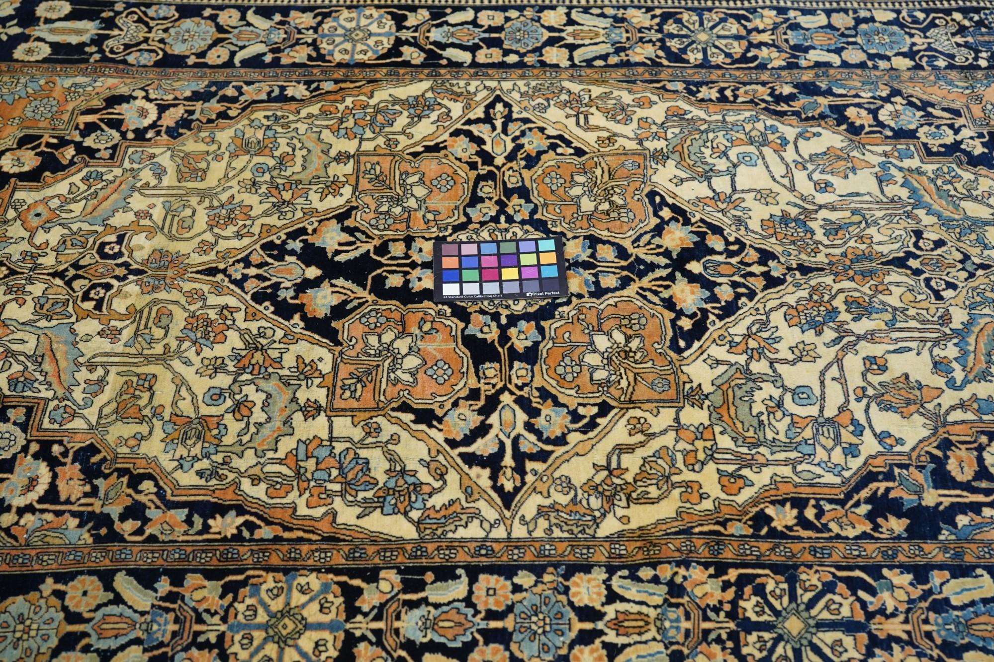 Antique Mohtasham Kashan Rug For Sale 4