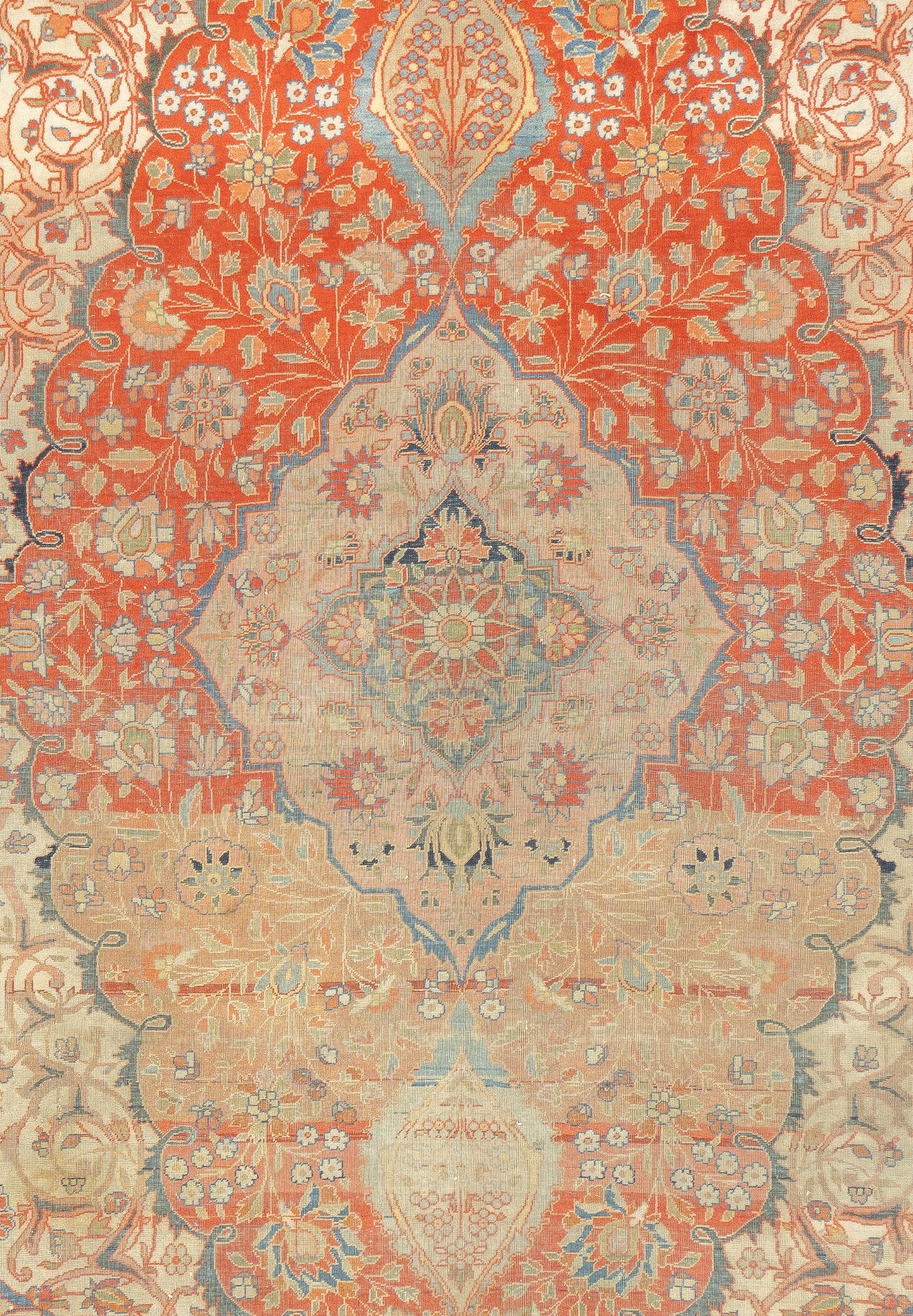 Antiker Mohtasham Kashan-Teppich 4'4'' x 6'5'' (Persisch) im Angebot