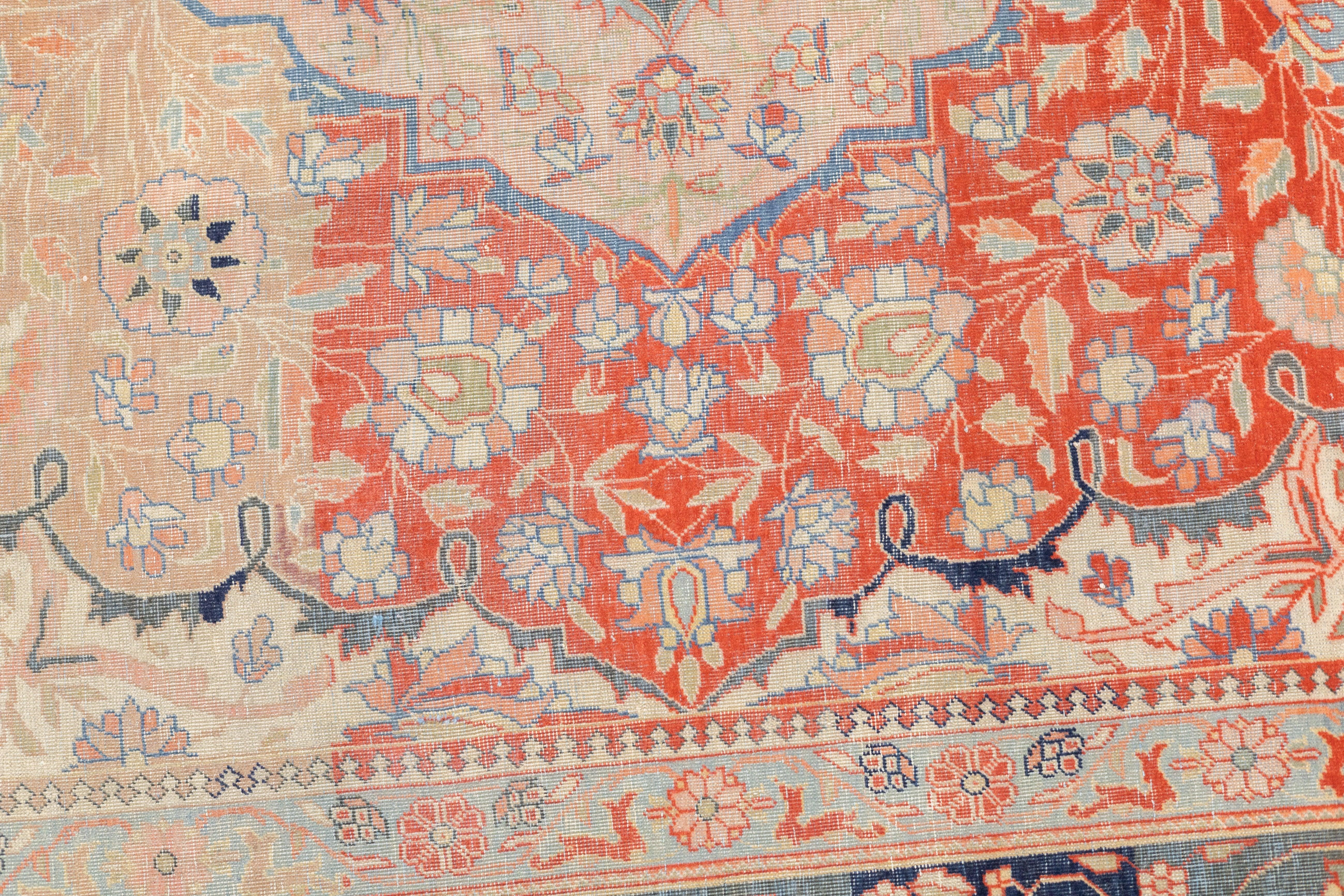 Antiker Mohtasham Kashan-Teppich 4'4'' x 6'5'' (19. Jahrhundert) im Angebot
