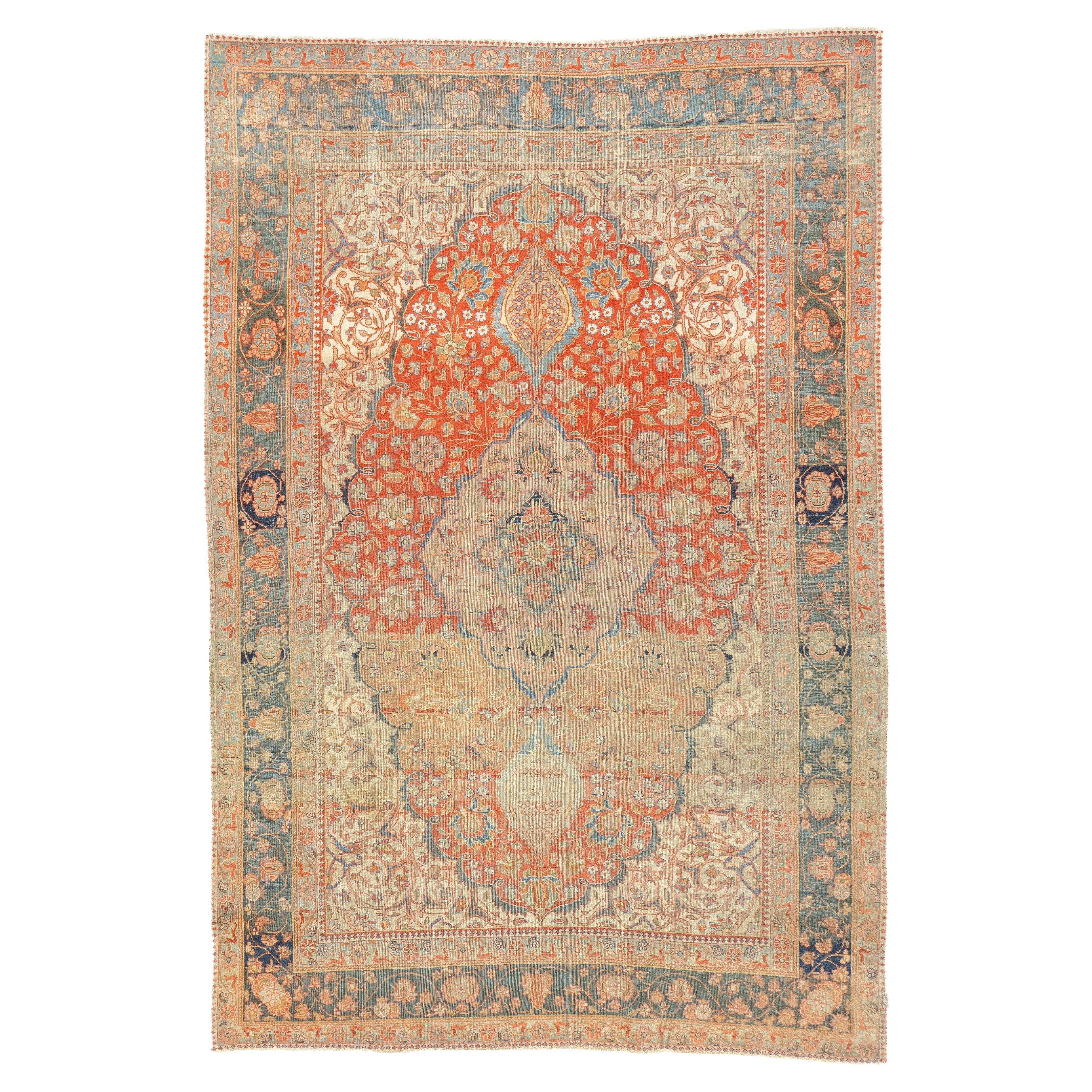 Tapis antique de Kashan 4'4'' x 6'5'' (en anglais)