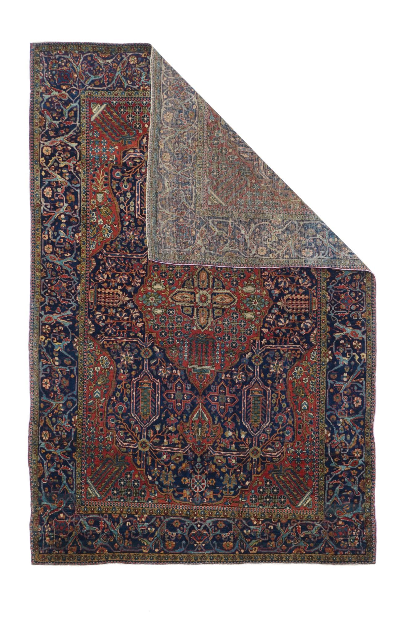 Mohtasham Kashan rug 4'4'' x 6'6''.