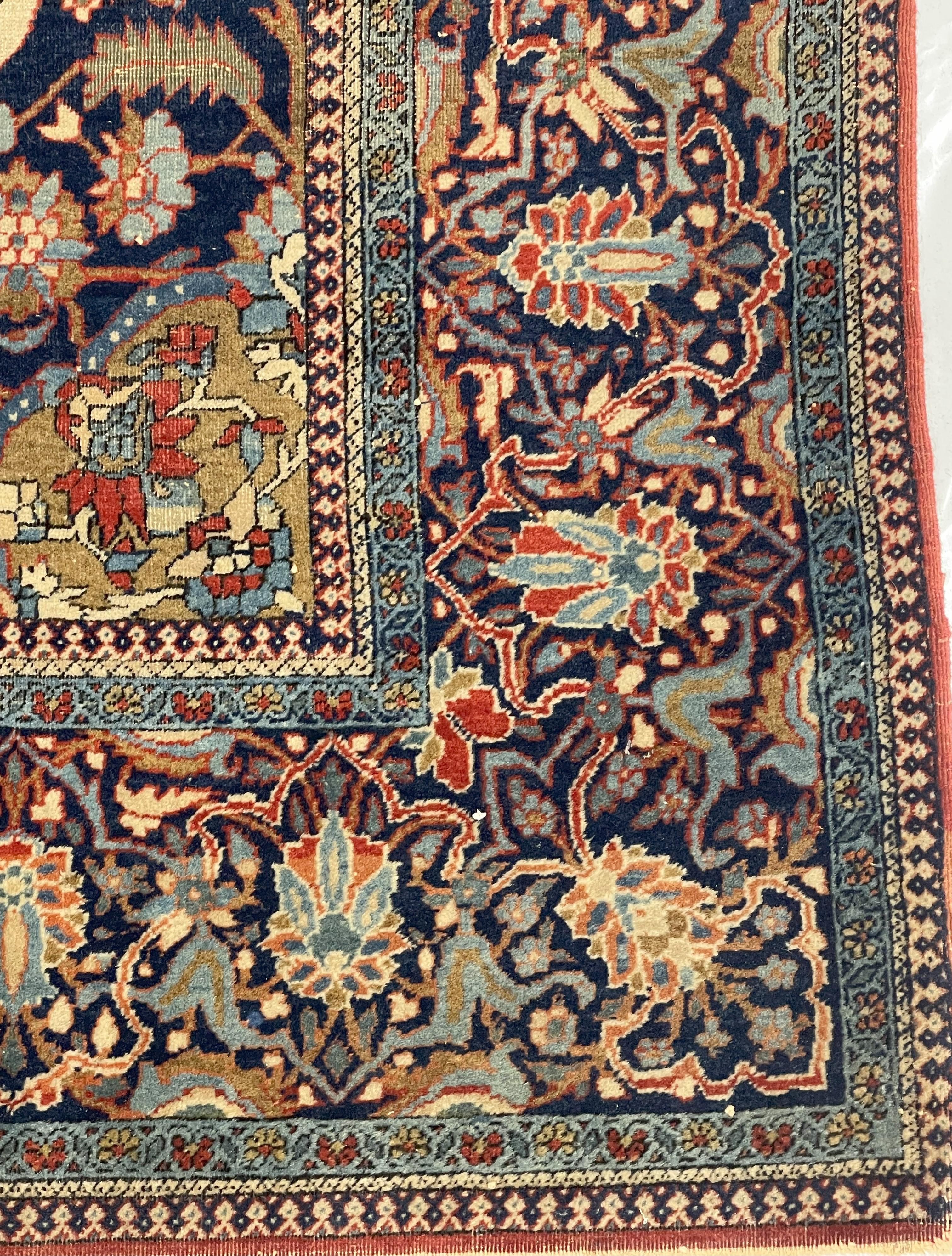 Antiker Mohtasham Kashan Teppich 4'4
