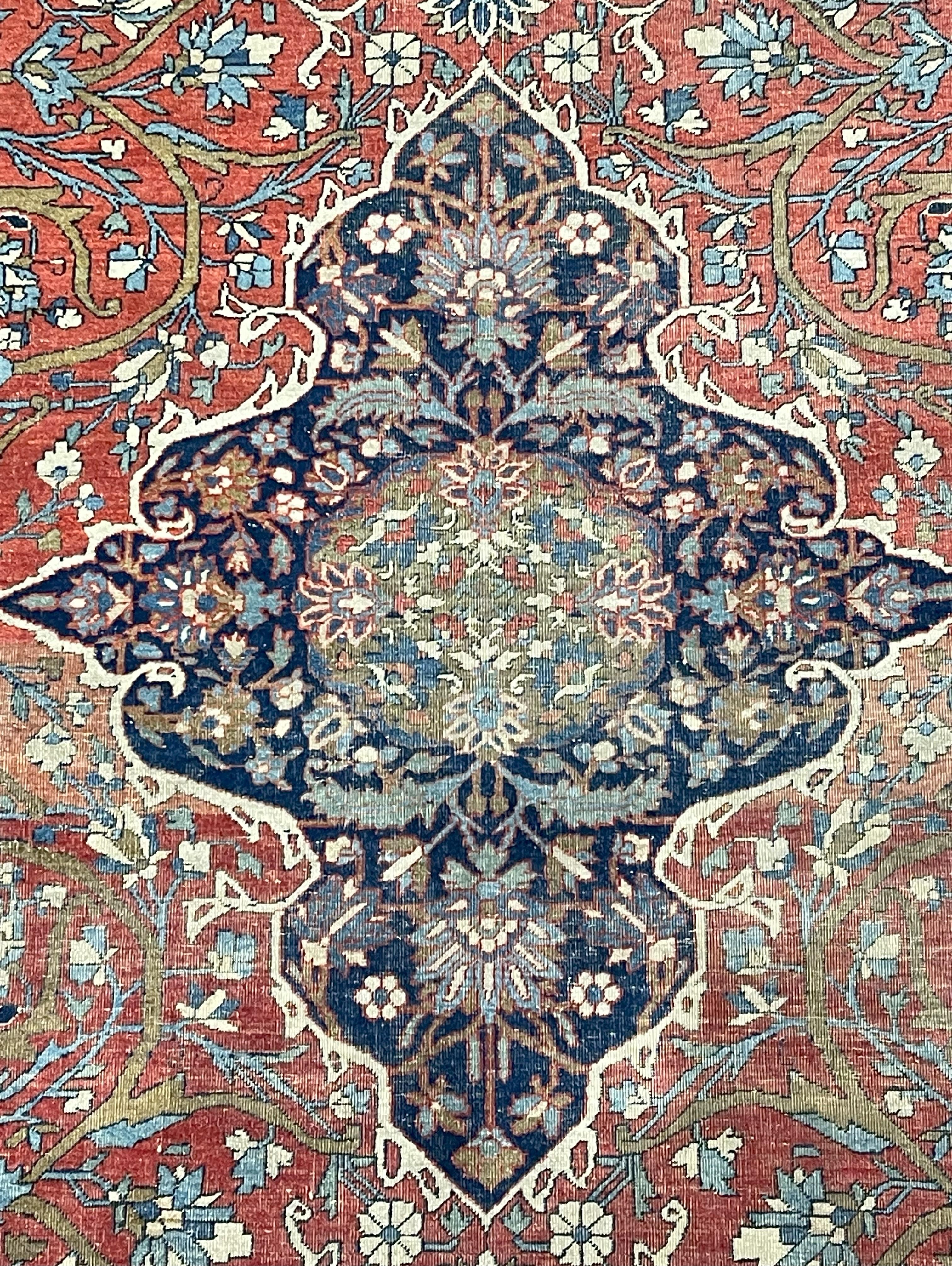 Antiker Mohtasham Kashan Teppich 4'4