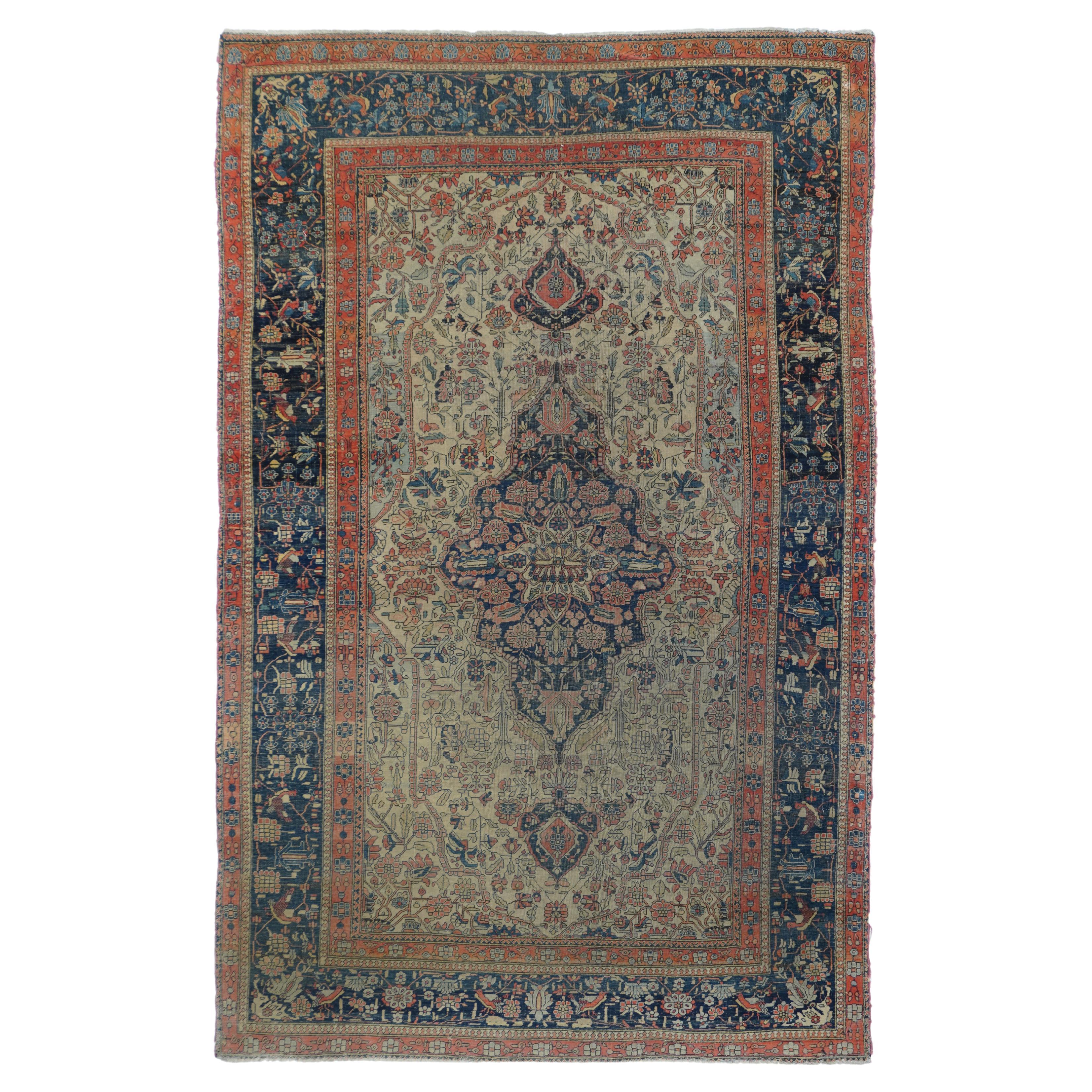 Antique Mohtasham Kashan Rug For Sale at 1stDibs