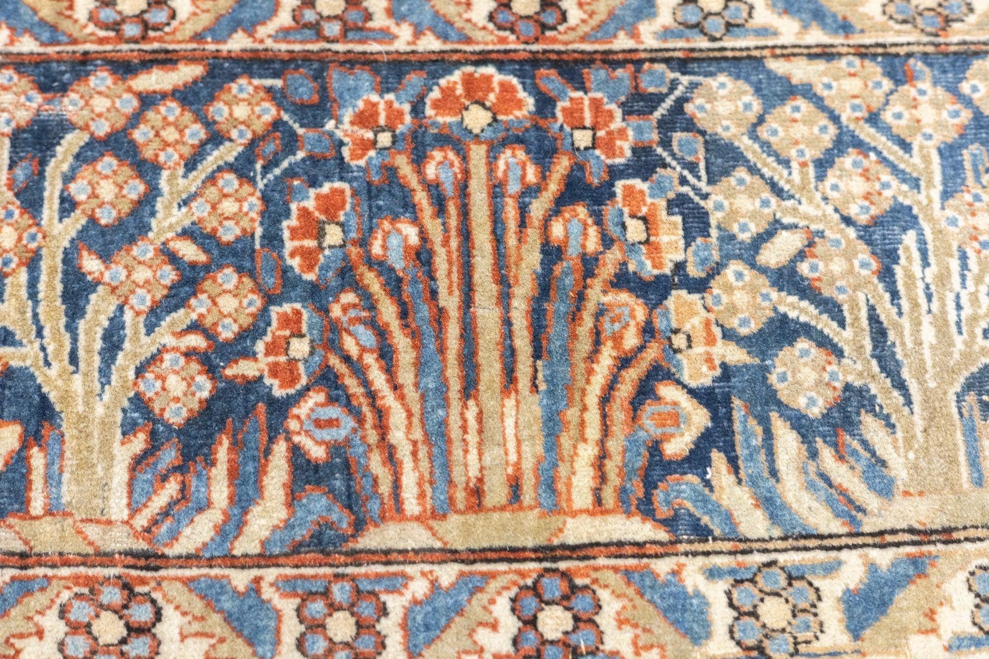 Antiker Mohtasham Kashan-Teppich 4'5'' x 6'7'' (Wolle) im Angebot