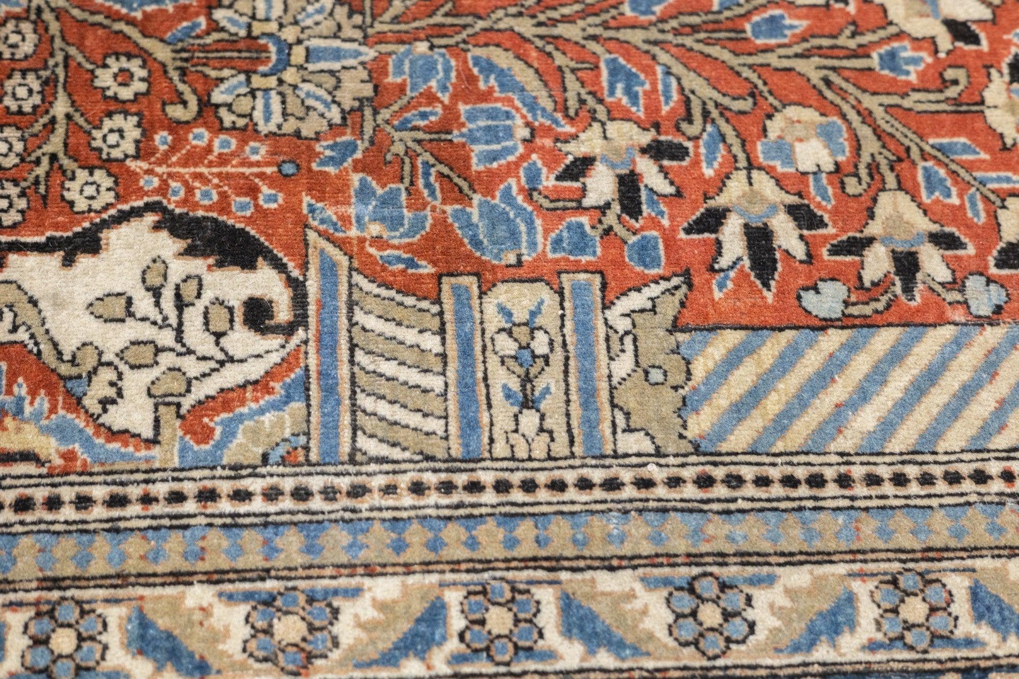 Antiker Mohtasham Kashan-Teppich 4'5'' x 6'7'' im Angebot 1