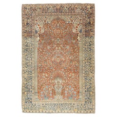 Antique Mohtasham Kashan Rug 4'5'' x 6'7''